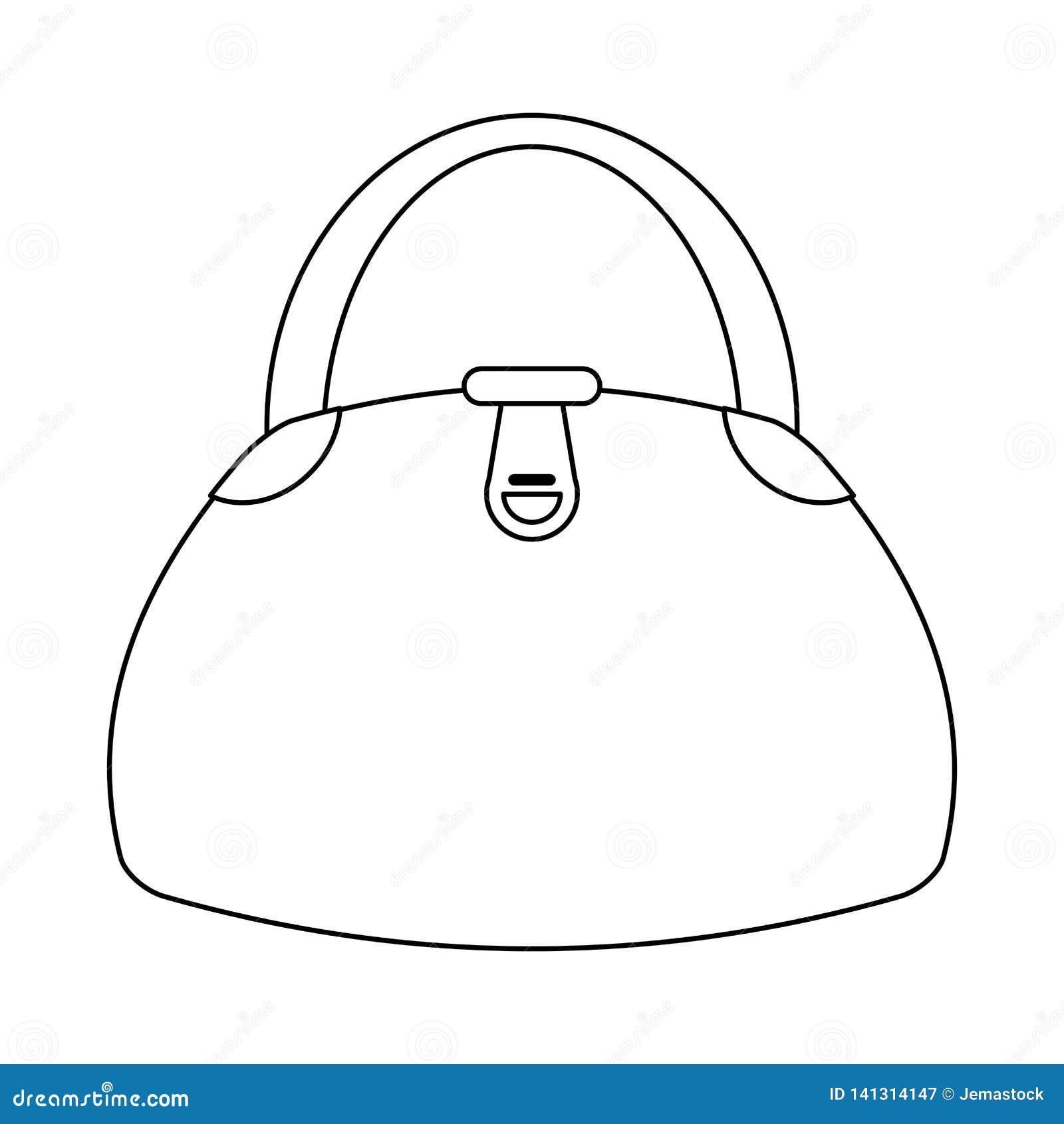 Woman Fashion Bag Cartoon in Black and White Stock Vector ...