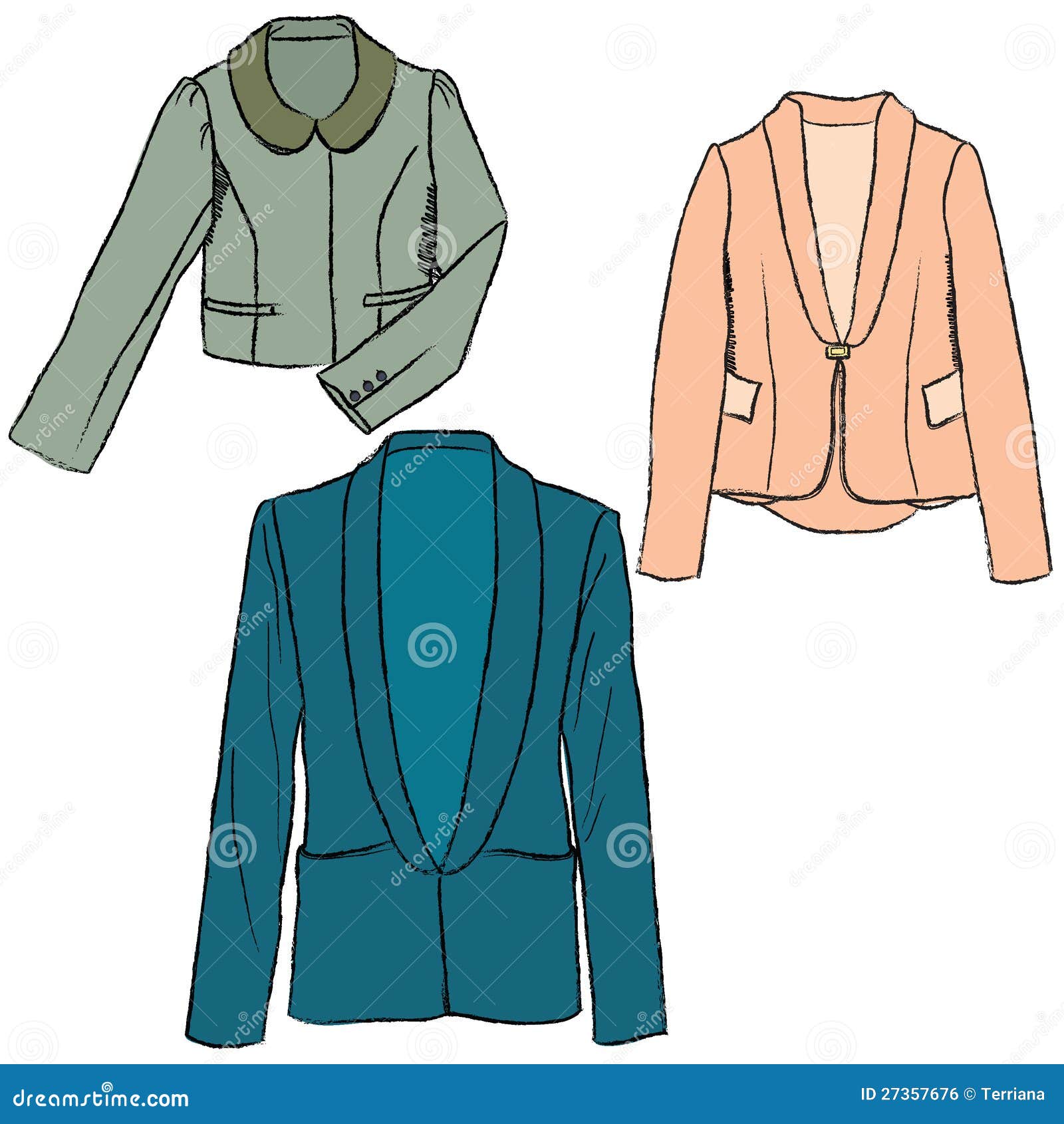 woman fashion jacket colorful illustration 27357676