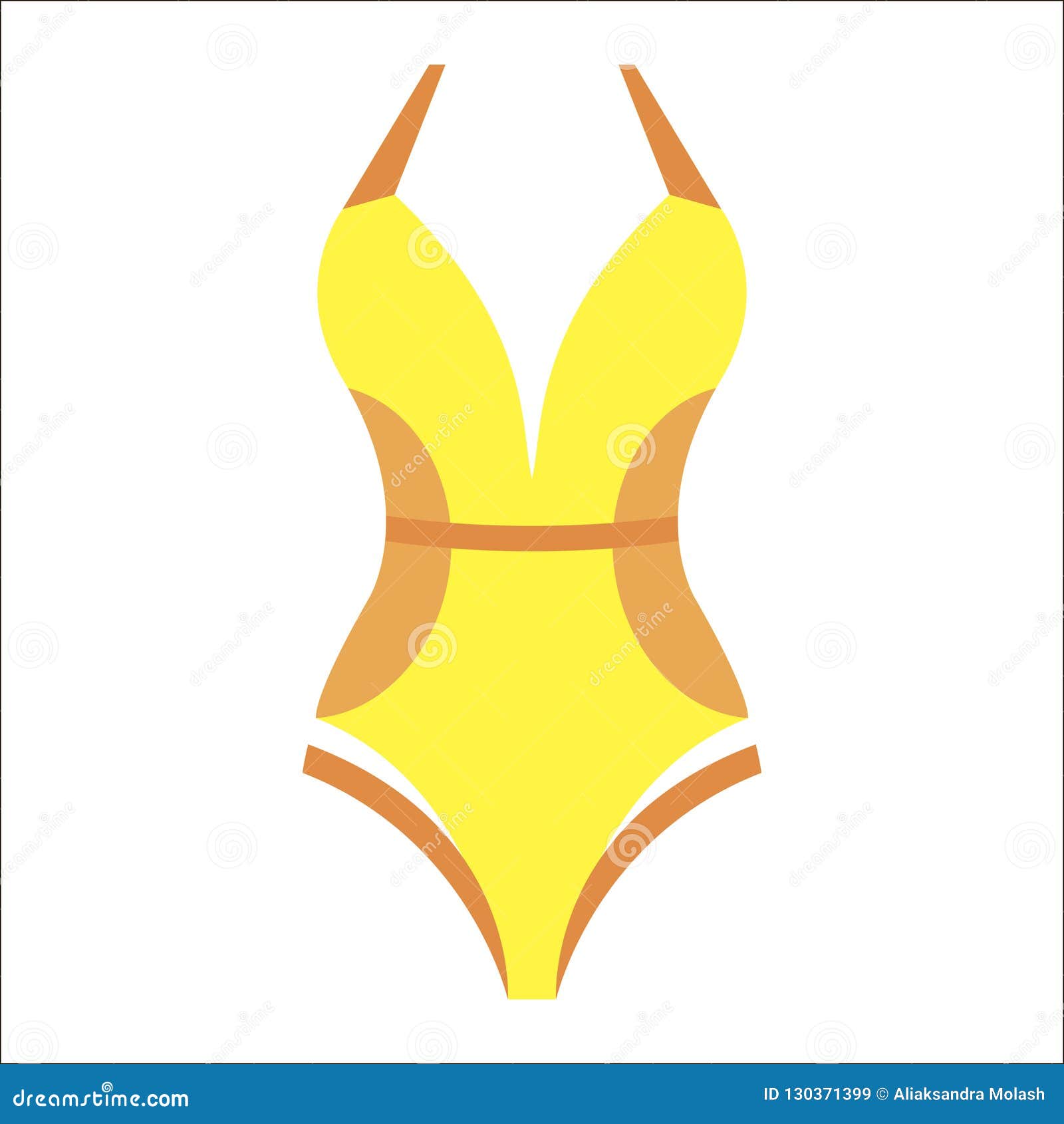 Woman Fashion Summer Swimsuit Illustration Isolated on White Stock ...