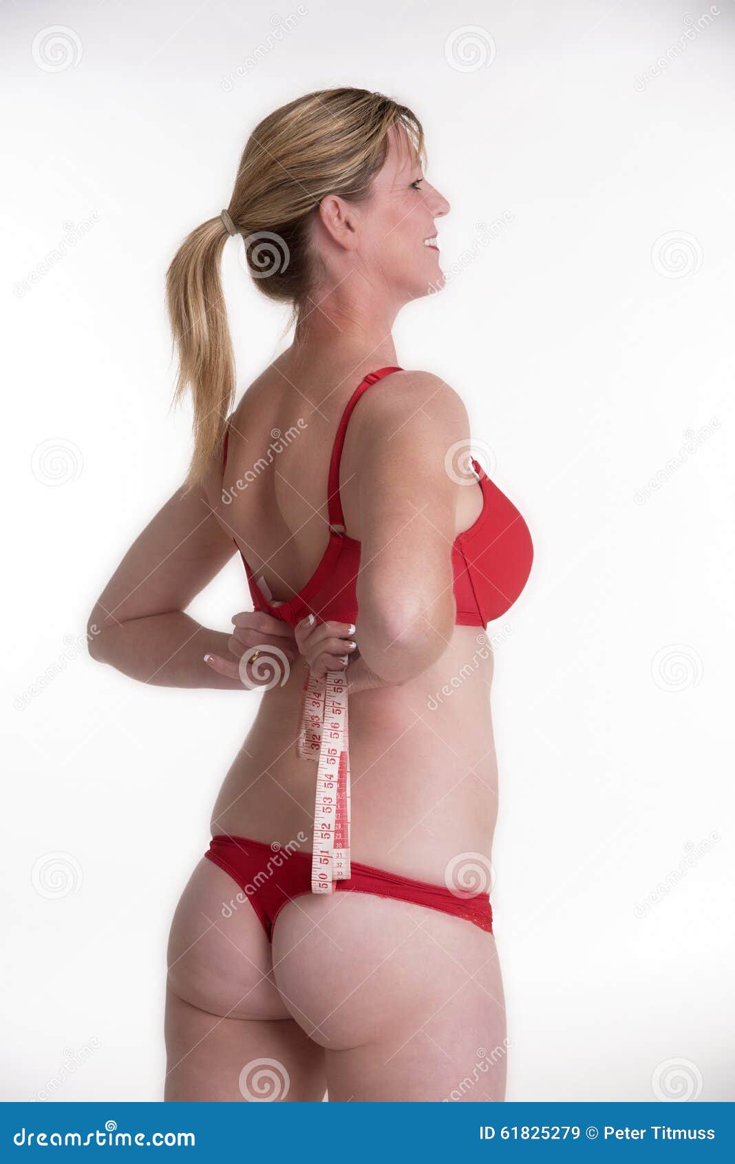 Woman Measuring Her Bra Size with Tape Measure Stock Image - Image of  attractive, tape: 66398121