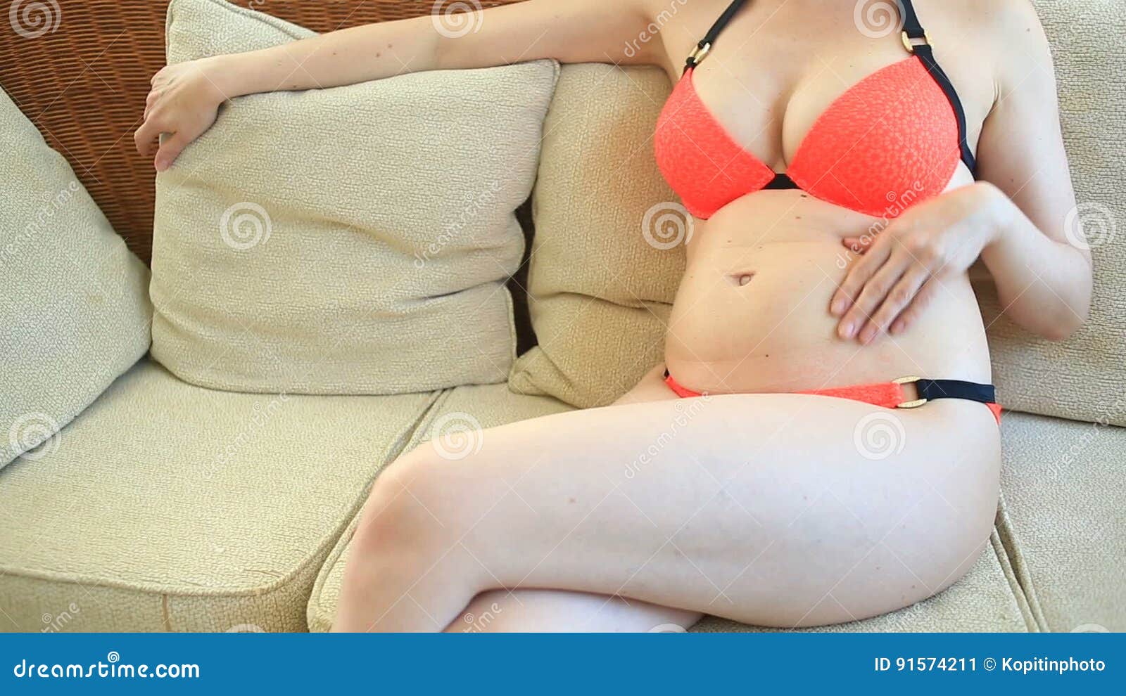 Girl with chubby belly