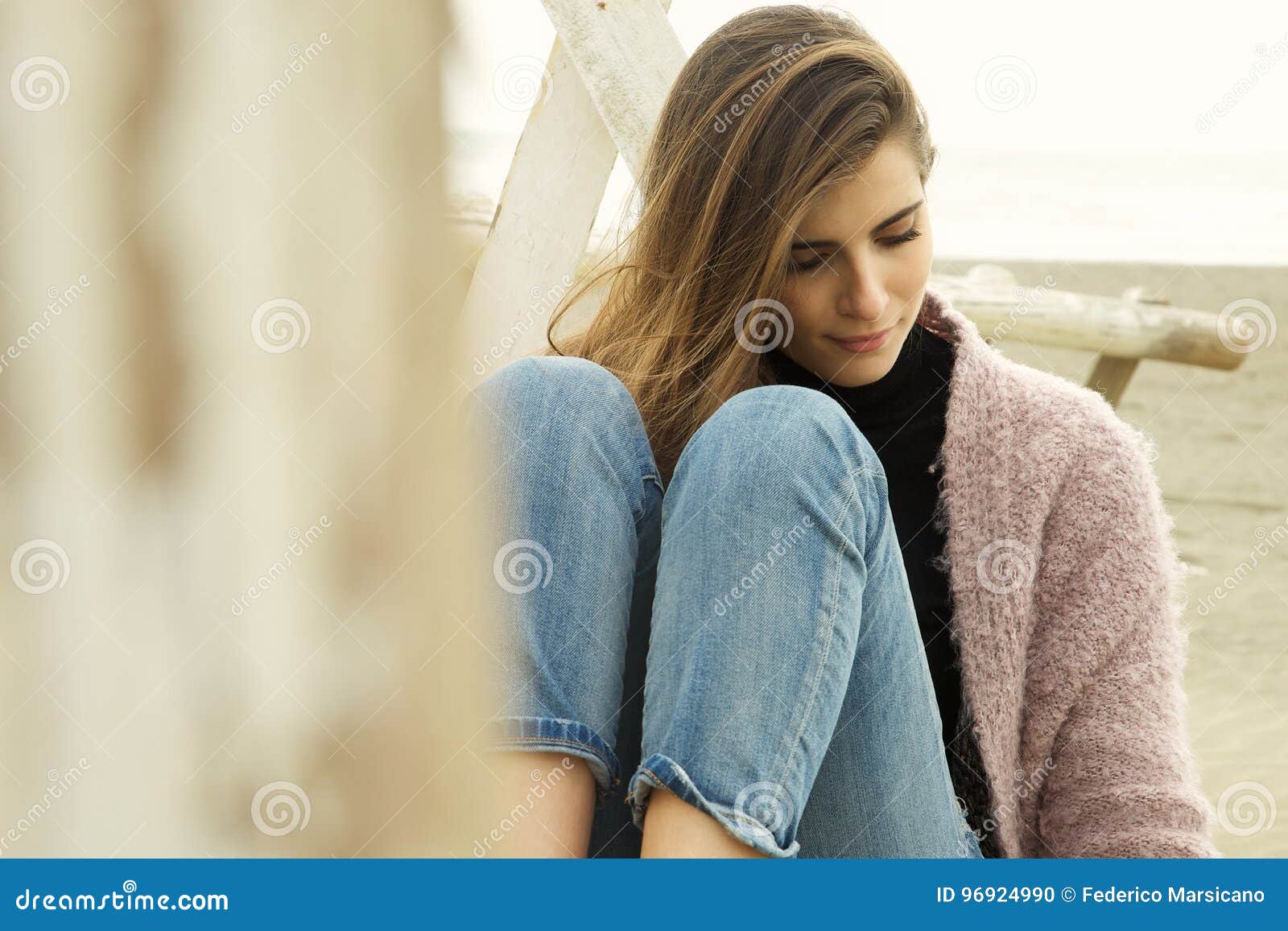 Woman Feeling Alone and Heart Broken Stock Photo - Image of looking, face:  96924872