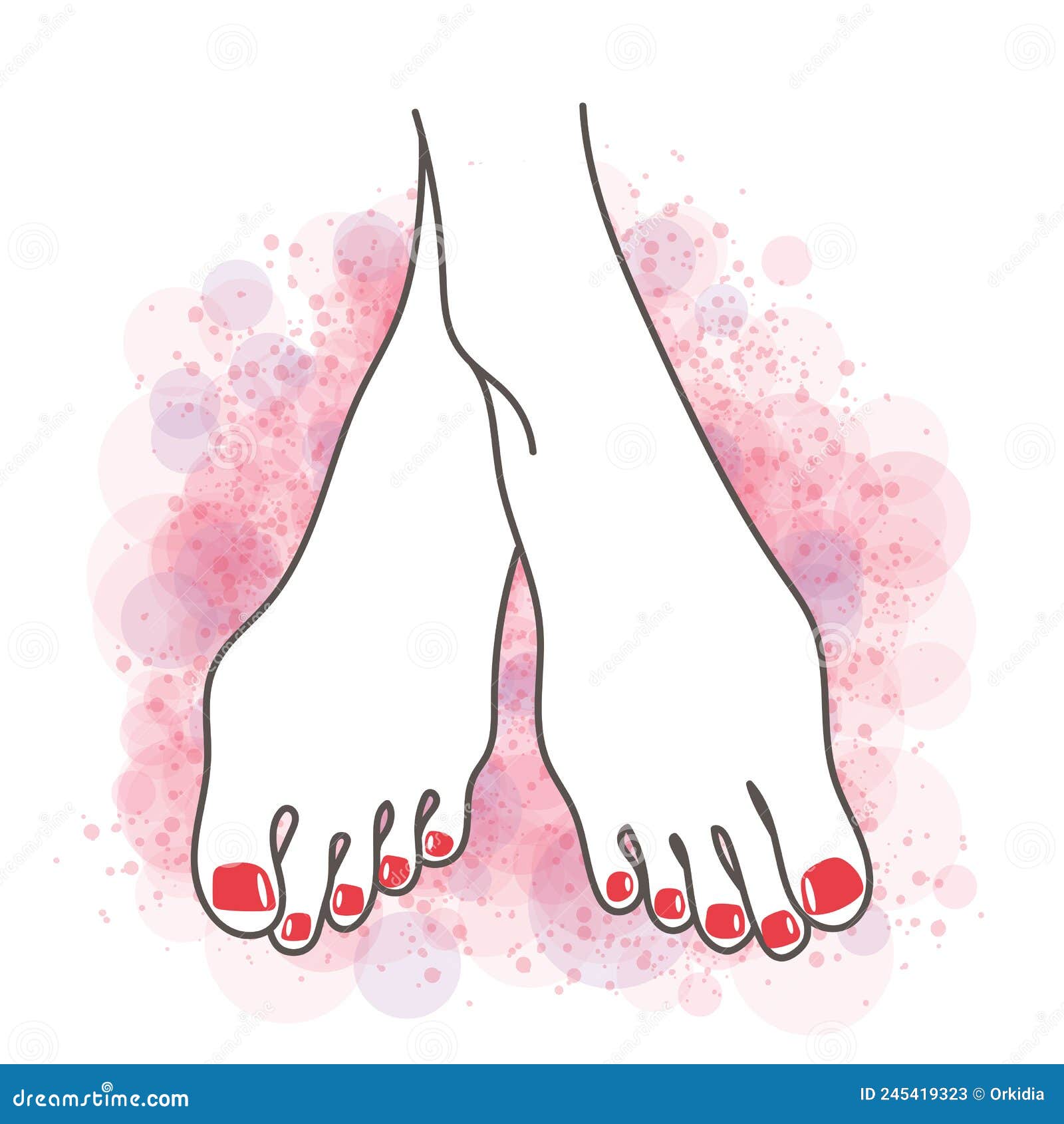 Woman Feet Care Illustration Stock Vector - Illustration of pedicure ...