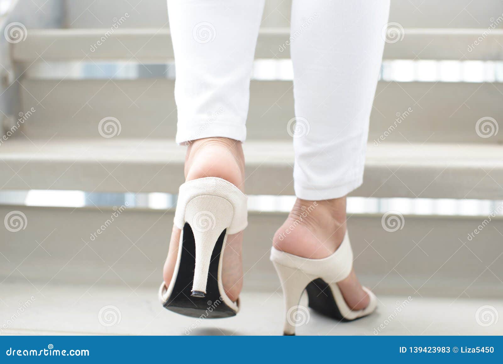 Woman Legs in Fashionable High Heel Sandals Stock Image - Image of ...