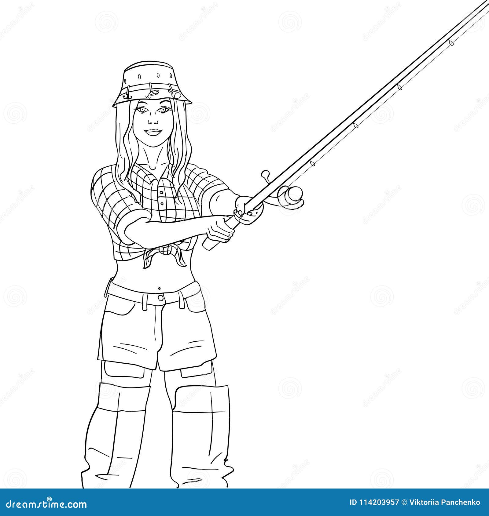 Girl Fishing Rod Stock Illustrations – 585 Girl Fishing Rod Stock