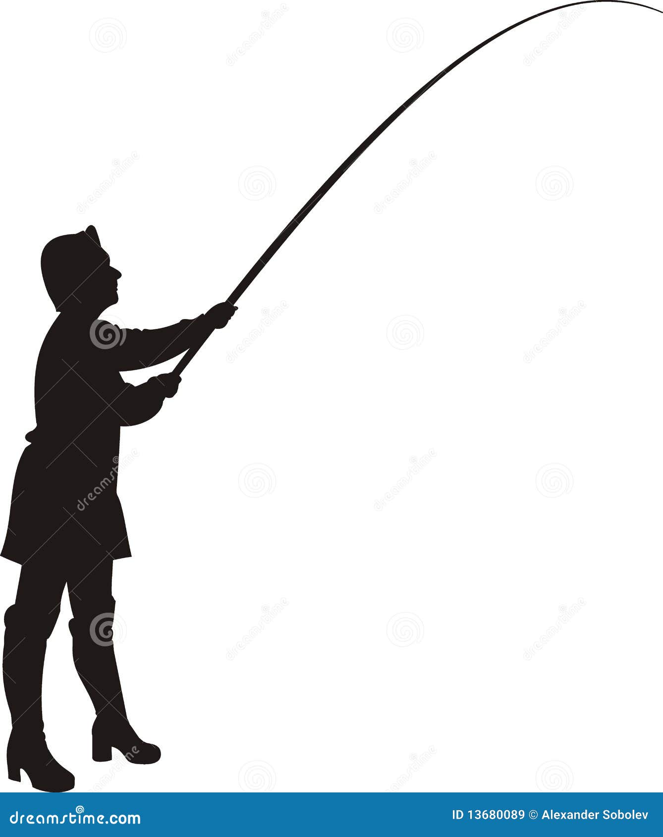 Download Woman in fishing. stock vector. Illustration of equipment ...
