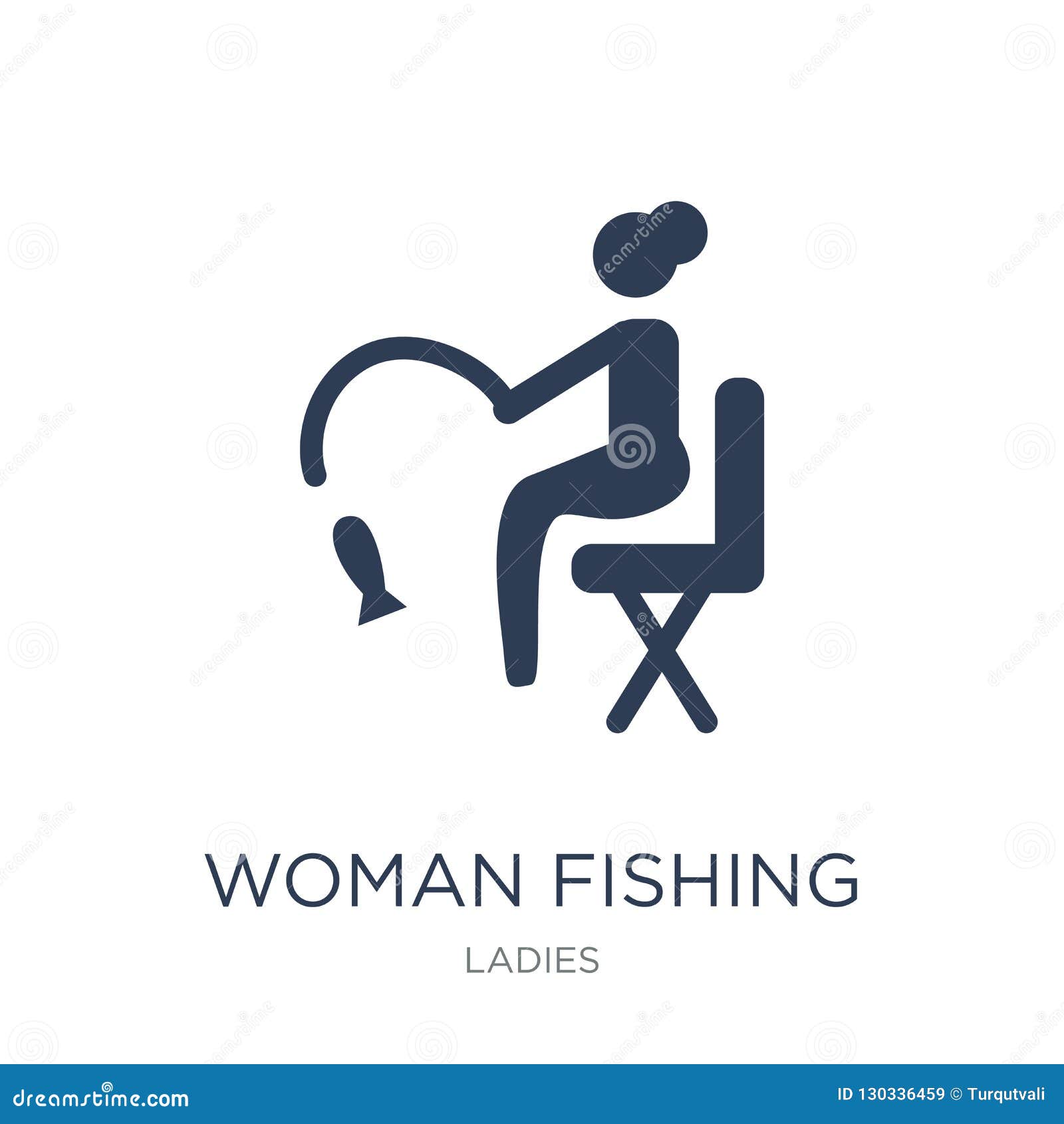Download Woman Fishing Icon. Trendy Flat Vector Woman Fishing Icon ...