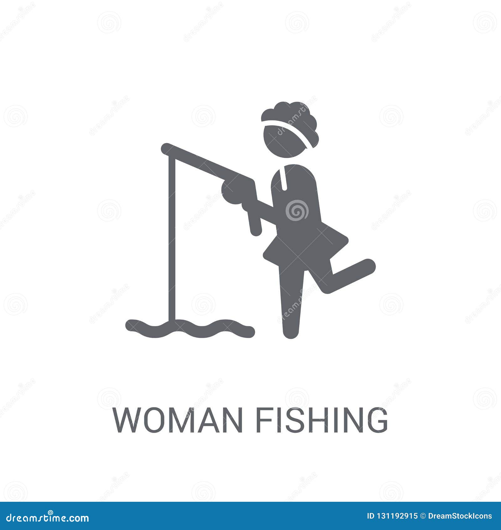 Download Woman Fishing Icon. Trendy Woman Fishing Logo Concept On ...
