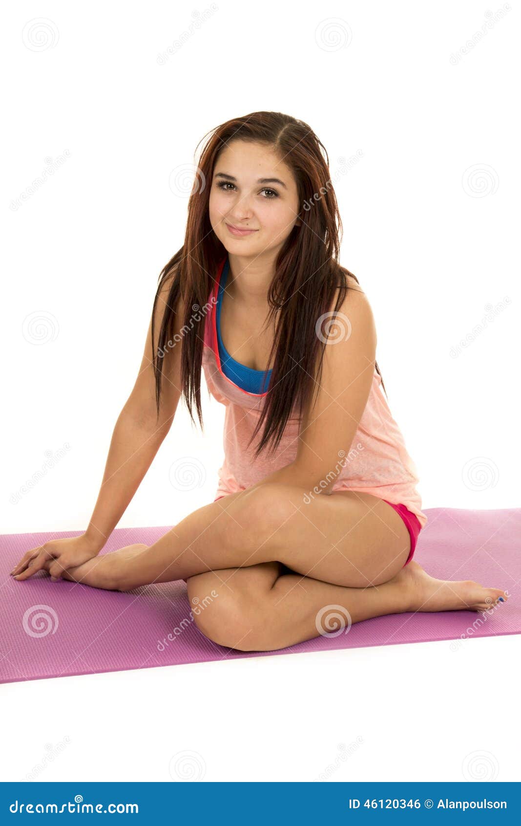 Their legs sitting with crossed woman Sitting With