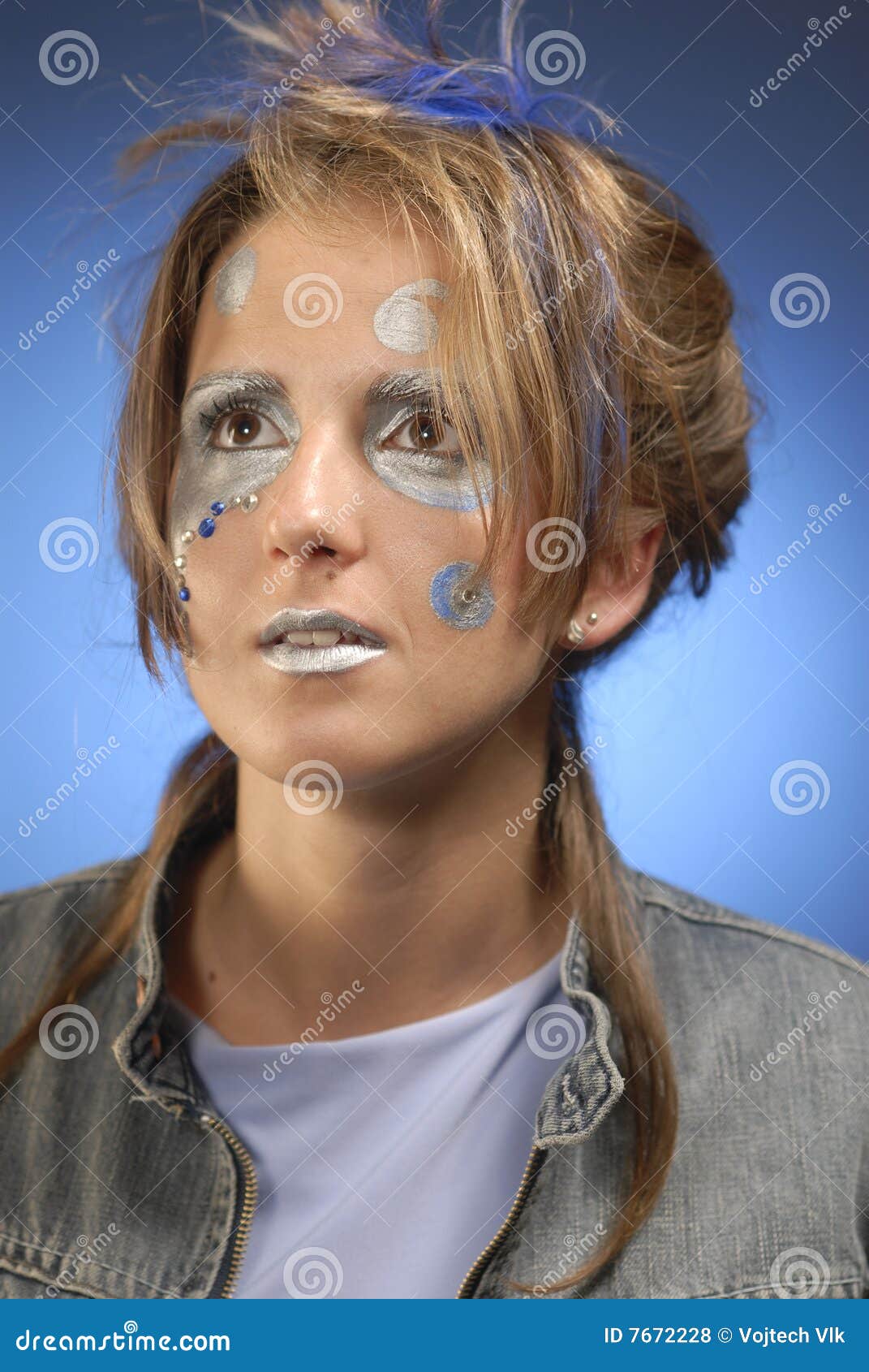 Woman with Flamboyant Make Up Stock Photo Image of hairdo, makeup