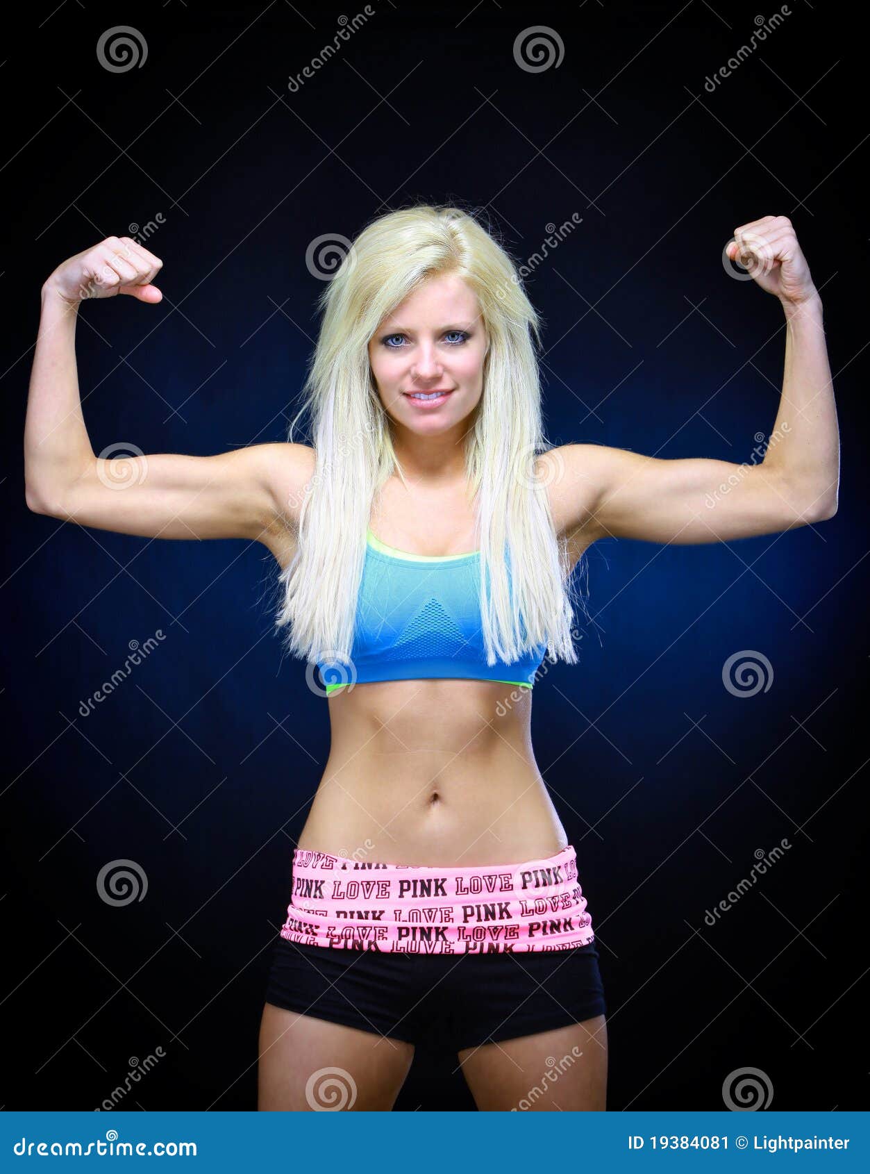 Young African American Woman Flexing Muscles Isolated Over White Background  Stock Photo, Picture and Royalty Free Image. Image 34964348.
