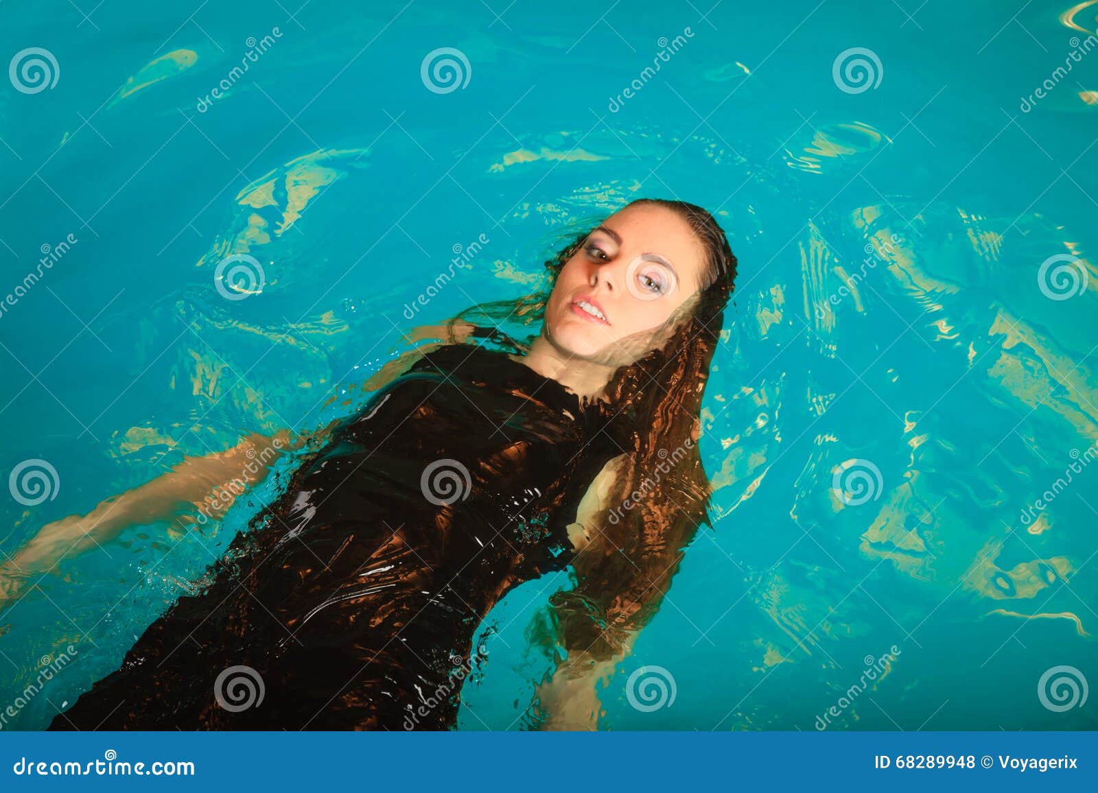model floating in water