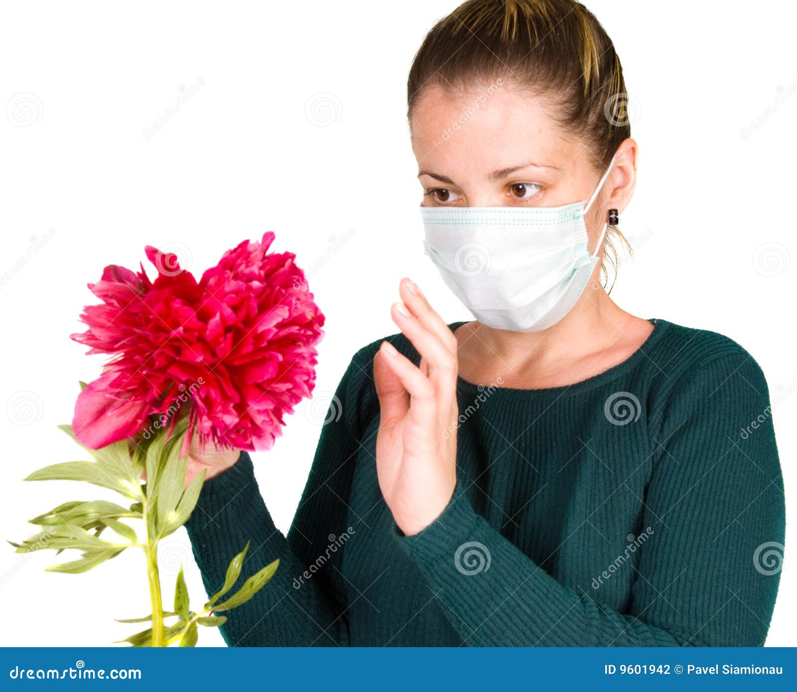 Woman with flower. allergy stock photo. Image of professional 9601942