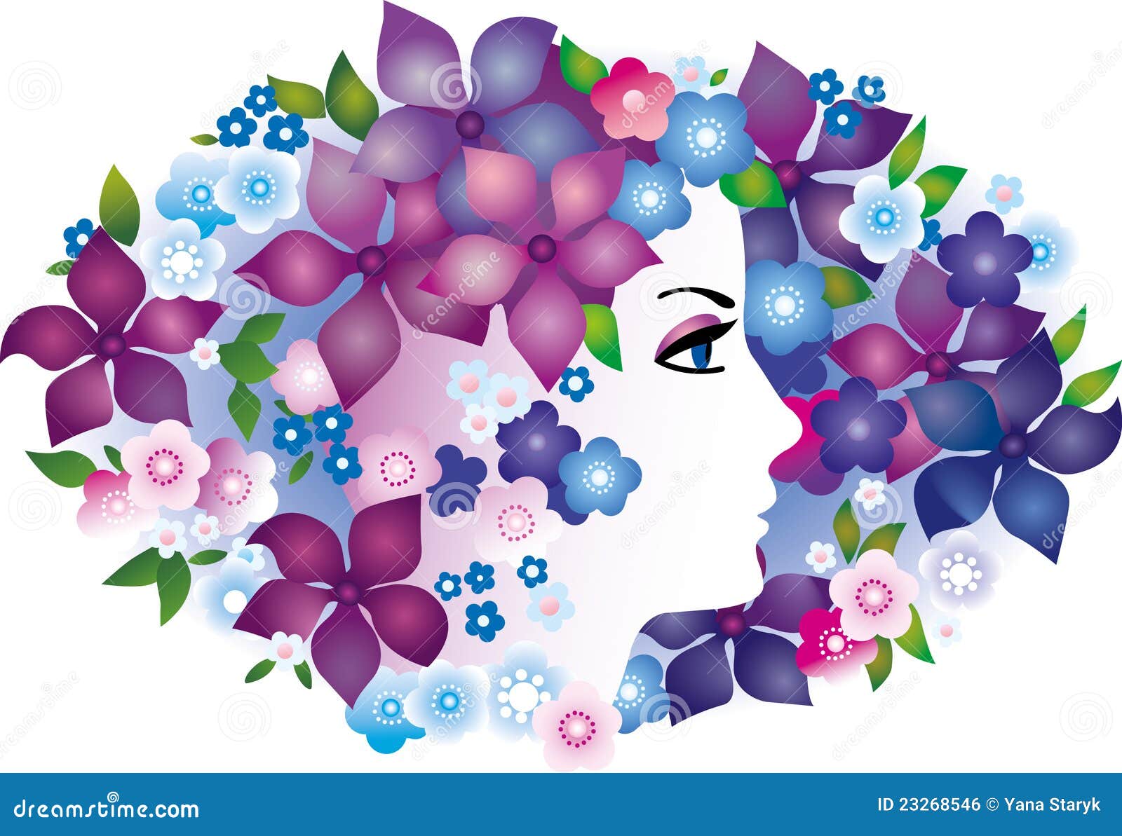 Woman and flowers stock vector. Illustration of nature 23268546