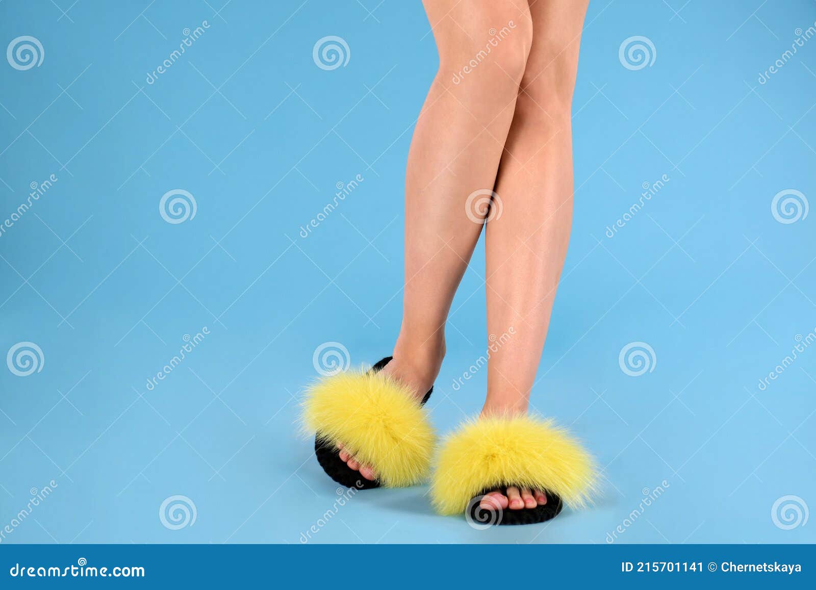 light blue fluffy slippers