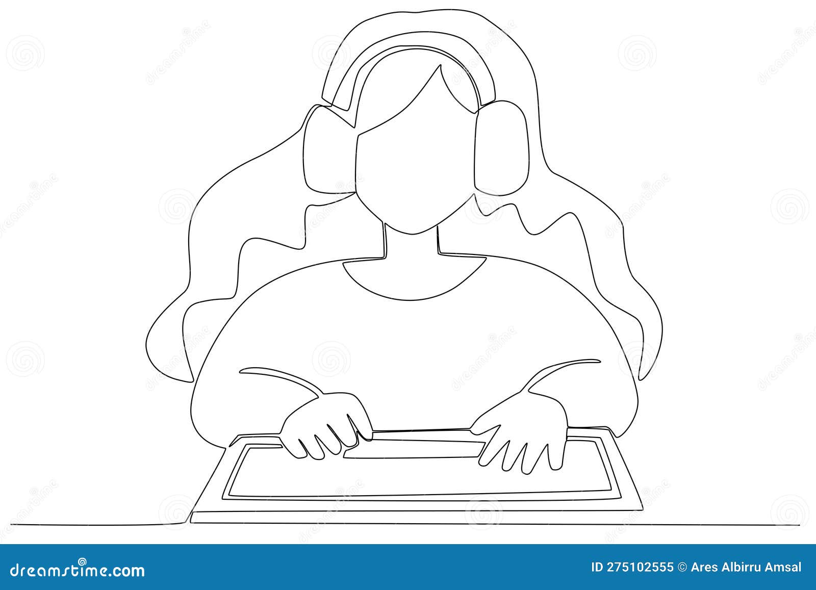 A Woman Is Passionate About Playing Online Games. Online Gaming One-line  Drawing Royalty Free SVG, Cliparts, Vectors, and Stock Illustration. Image  202397997.