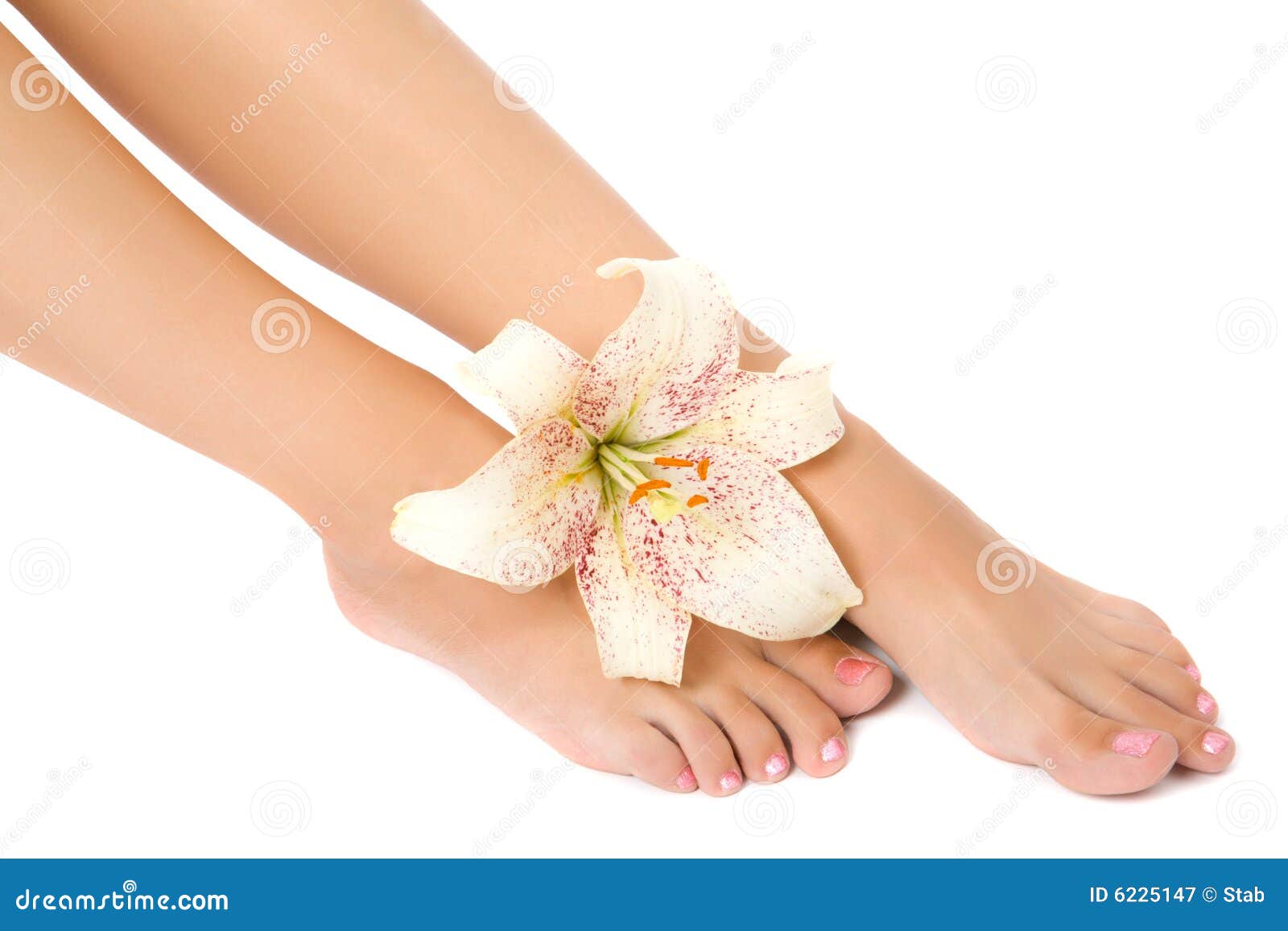 Woman Foot with Lily Flower Stock Image Image of comfortable, finger