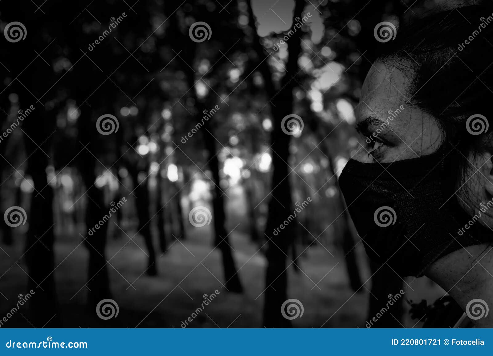 woman with forest mask