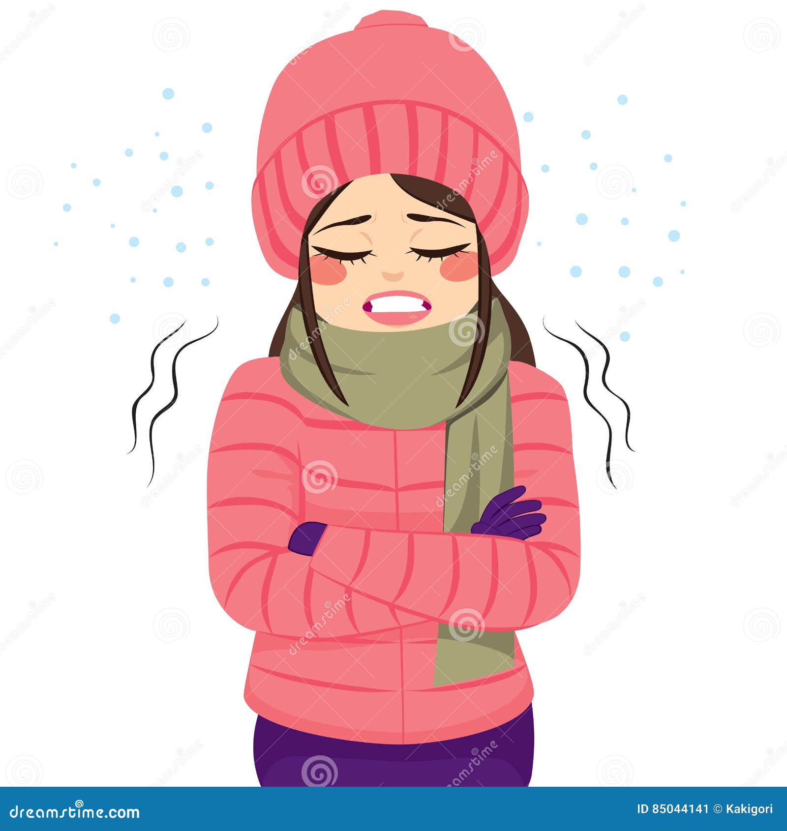freezing cold girl cartoon