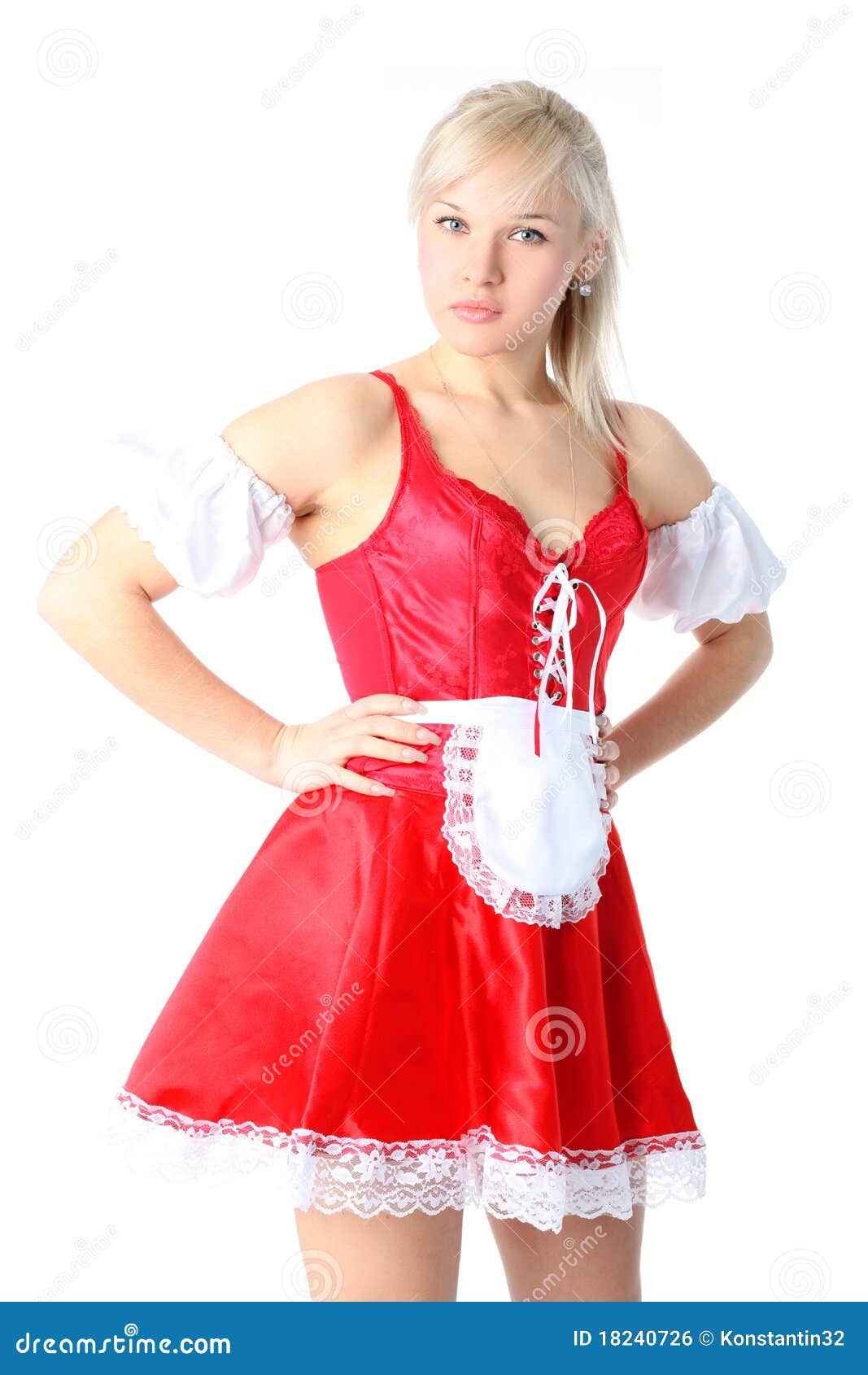 Woman in French Maid Outfit Stock Photo - Image of caucasian, isolated ...