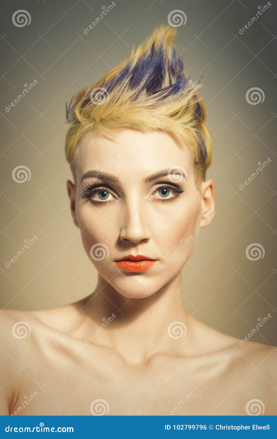 Woman With A Funky Hairstyle Stock Photo Image Of Funky