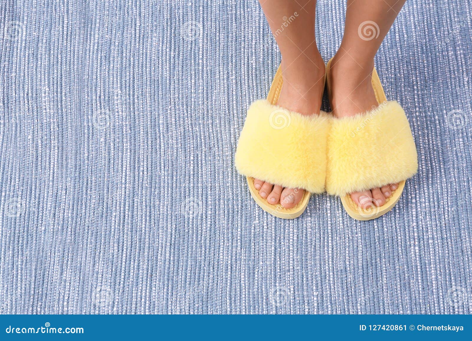 fuzzy yellow slippers