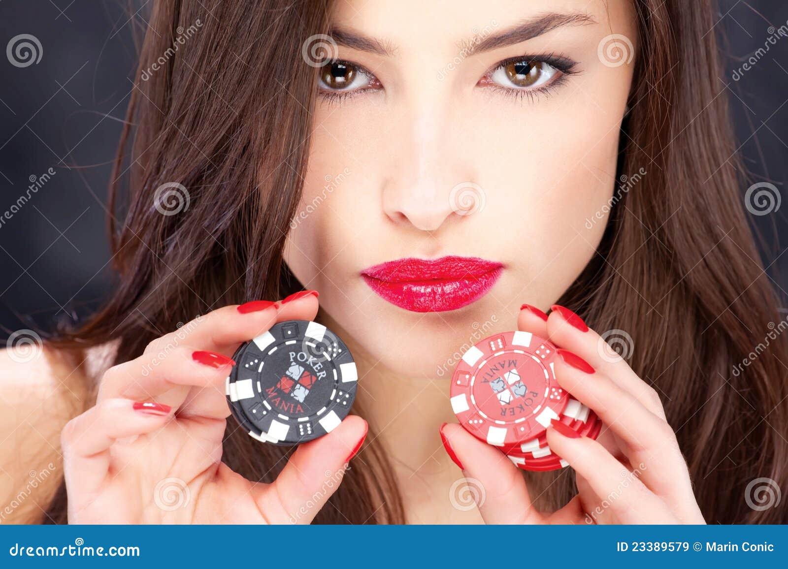 Woman and gambling chips stock image. Image of flush - 23389579