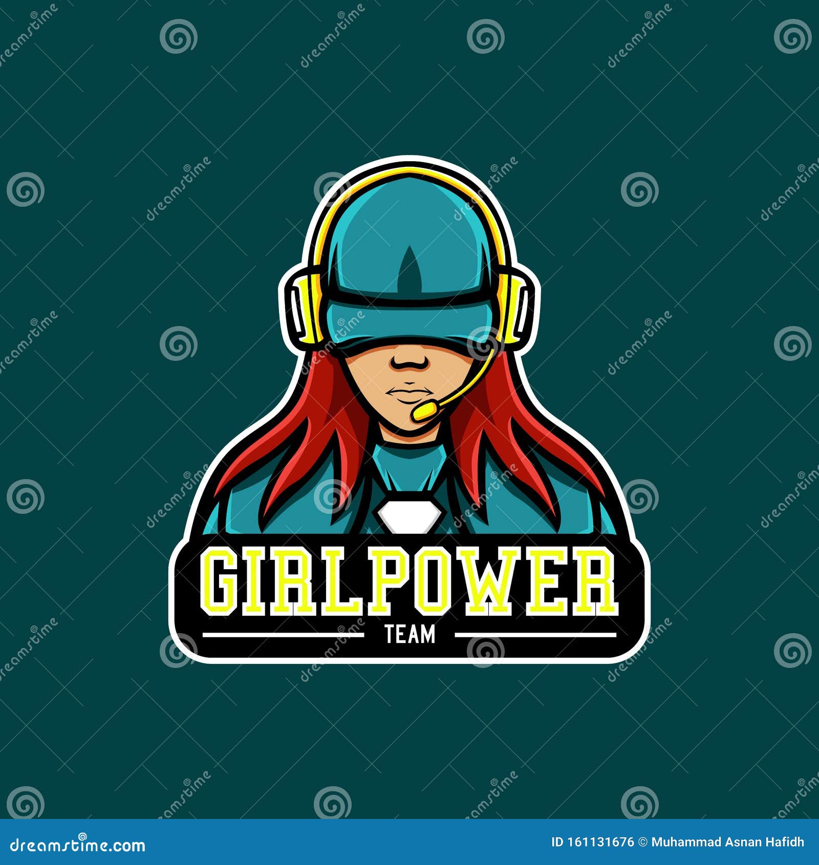 Girl Power Mascot Logo Stock Vector Illustration Of Female 161131676