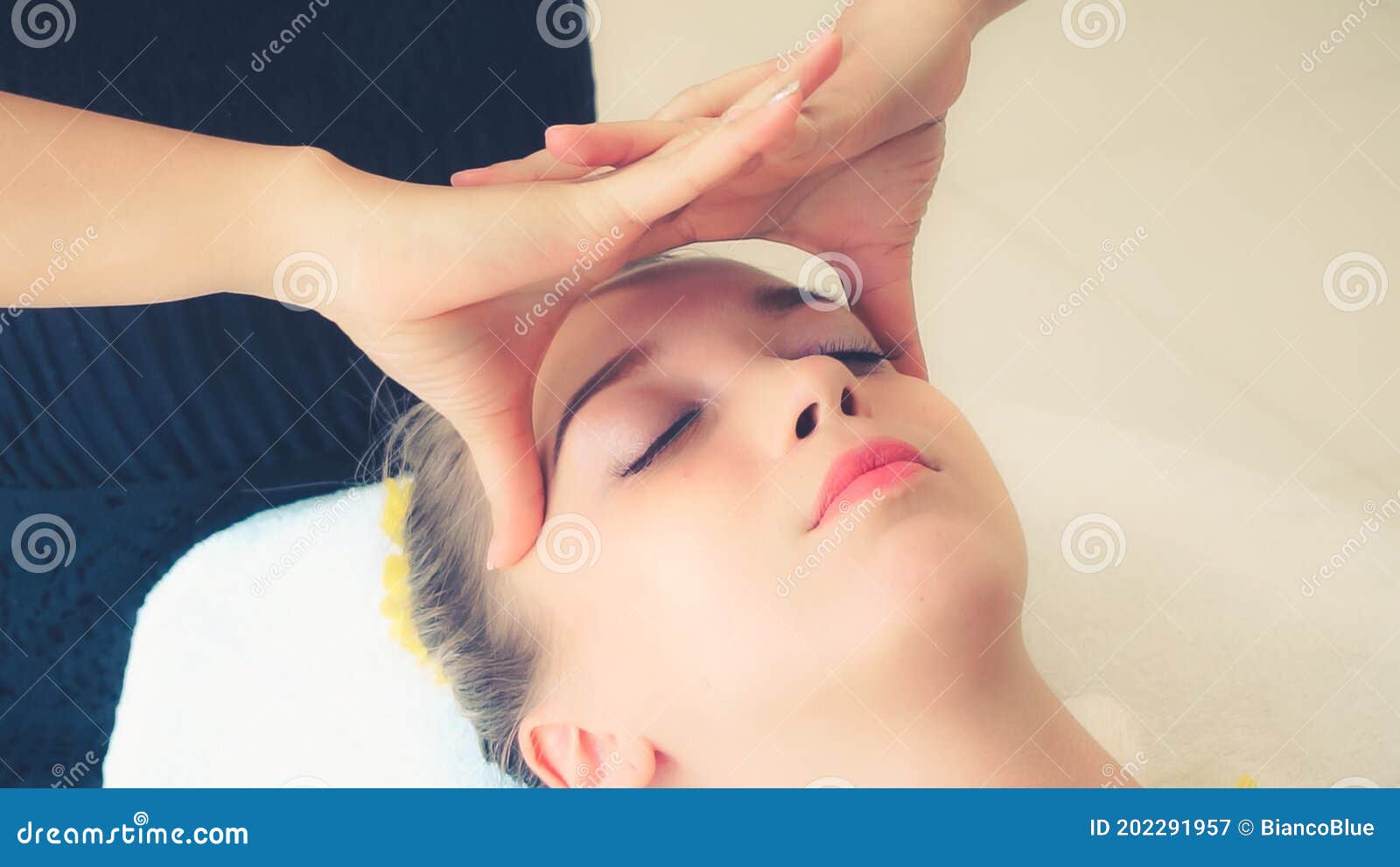 Woman Gets Facial And Head Massage In Luxury Spa Stock Image Image Of Nature Rejuvenate