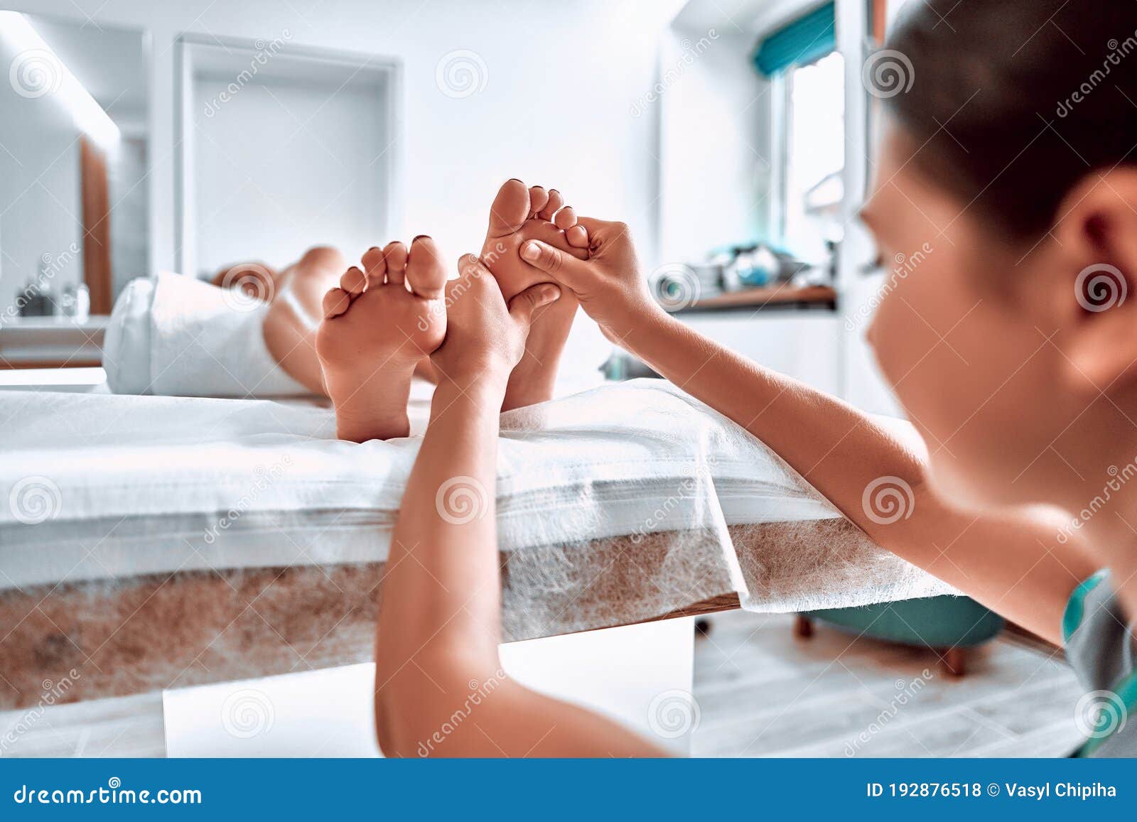 Woman Getting Feet Massage in the Spa Salon Stock Photo Image of care
