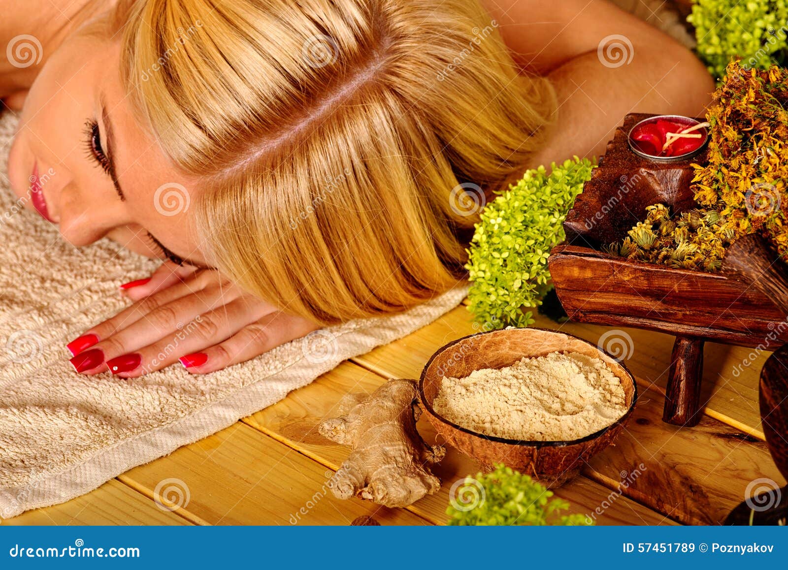 Woman Getting Massage Stock Image Image Of Towel Back 57451789