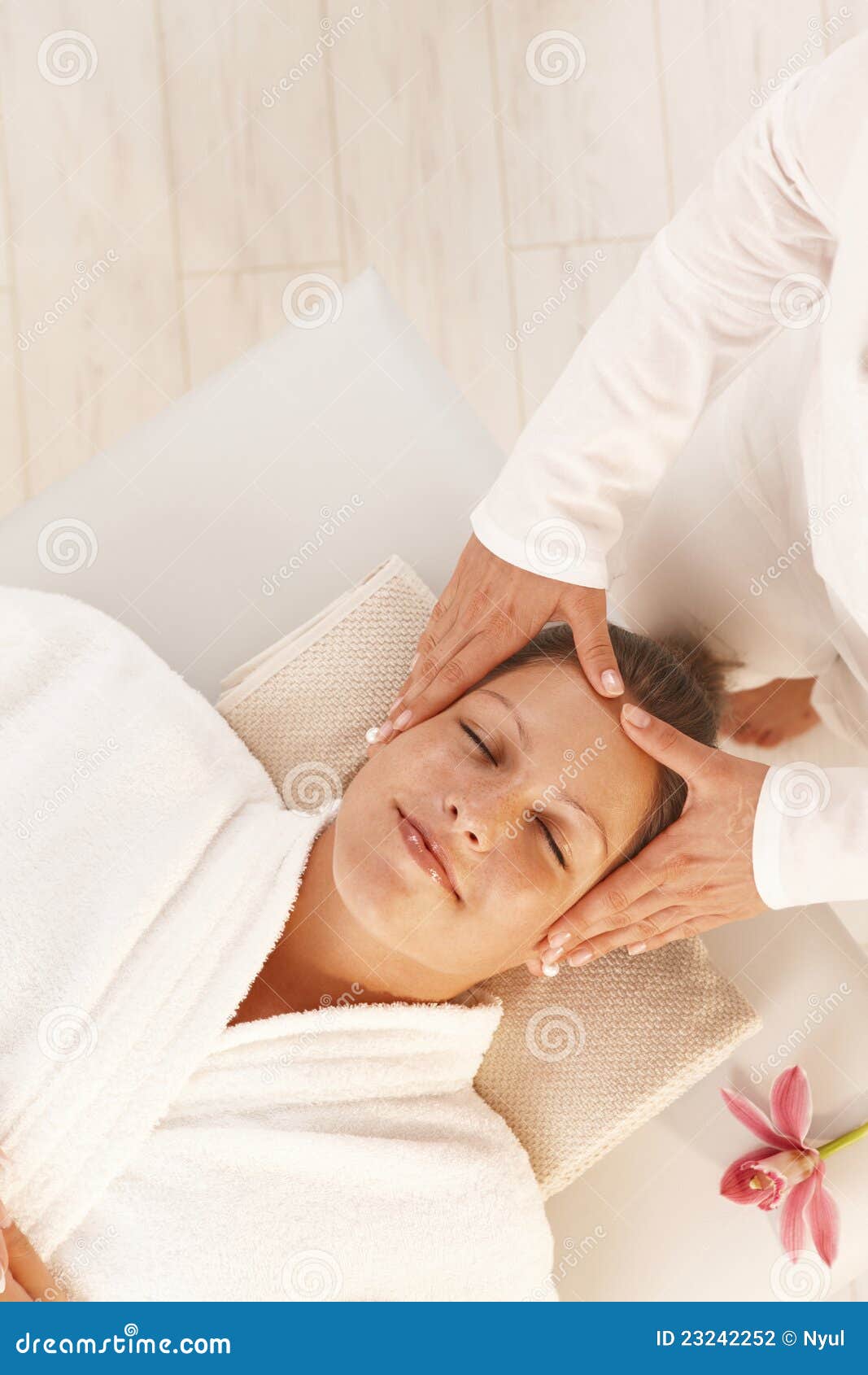 Woman Getting Relaxing Head Massage Stock Photo Image of lifestyle, masseur 23242252