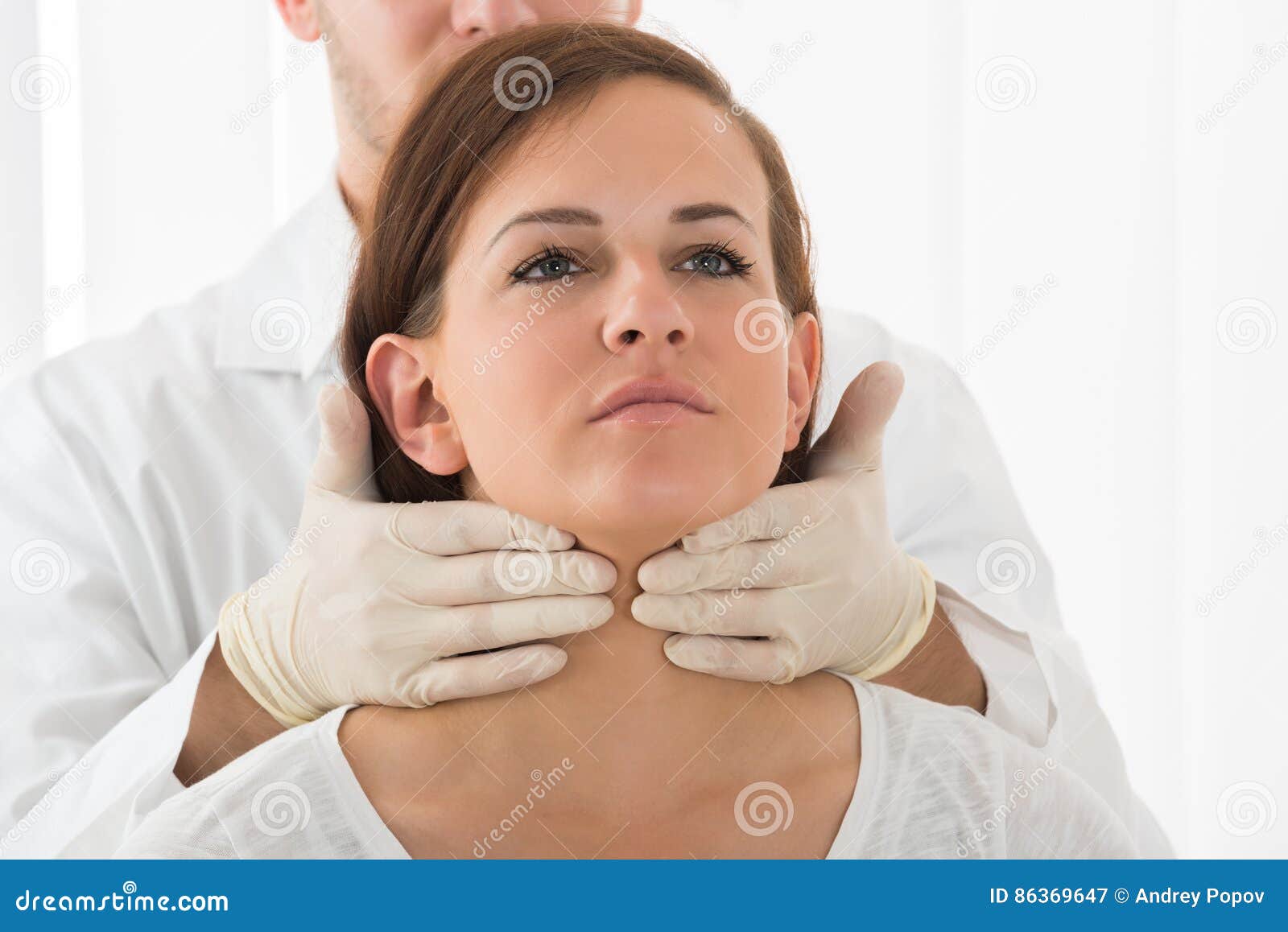 woman getting thyroid gland control
