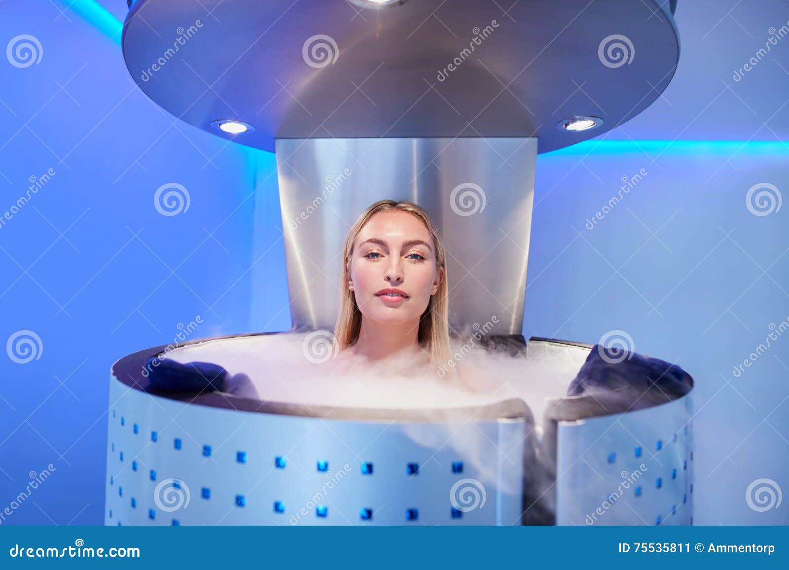 Woman Getting Whole Body Cryotherapy Stock Image Image Of Lifestyle Female 75535811