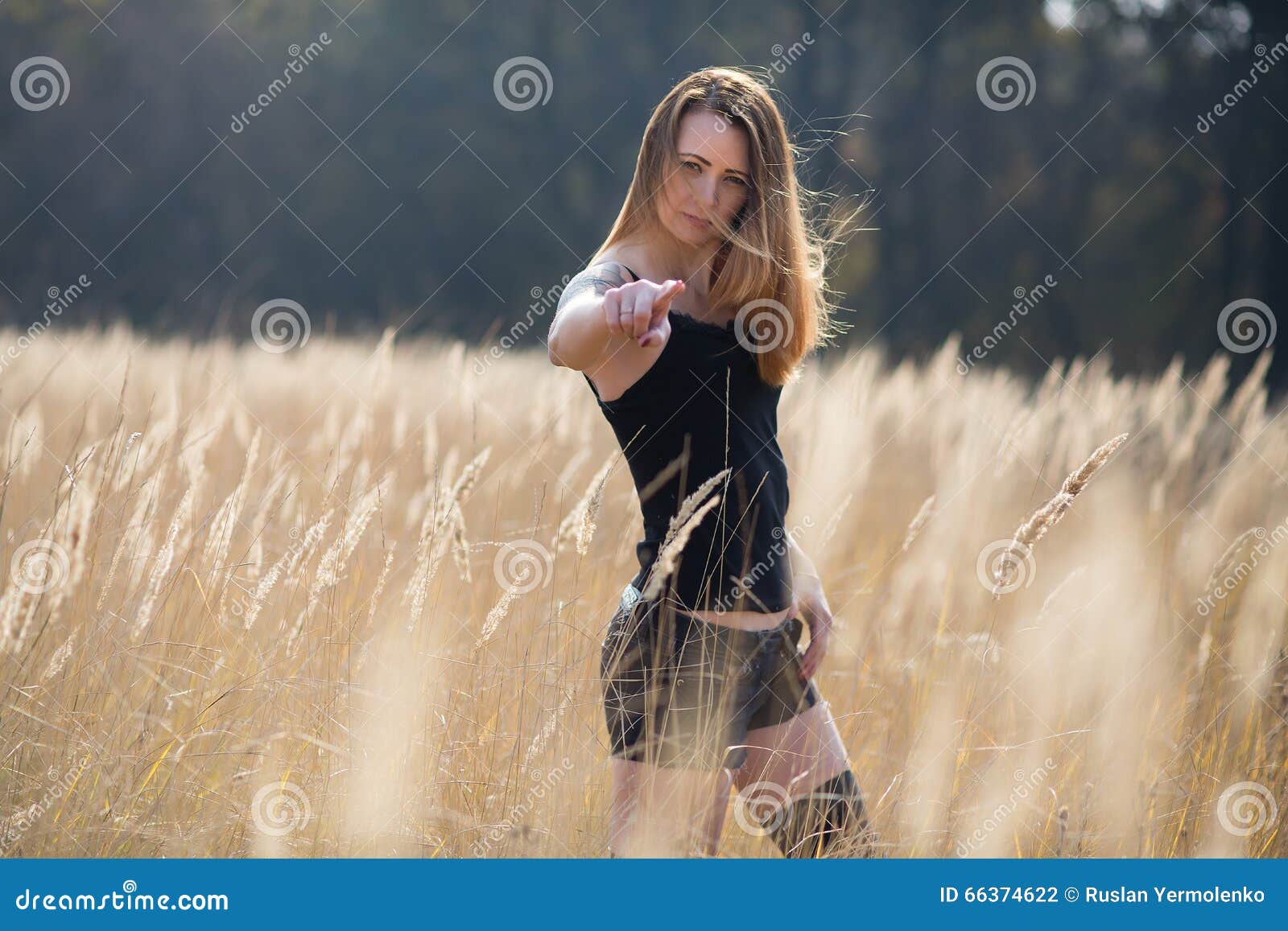 Woman Girl in Field Country Beauty Stock Photo - Image of natural ...