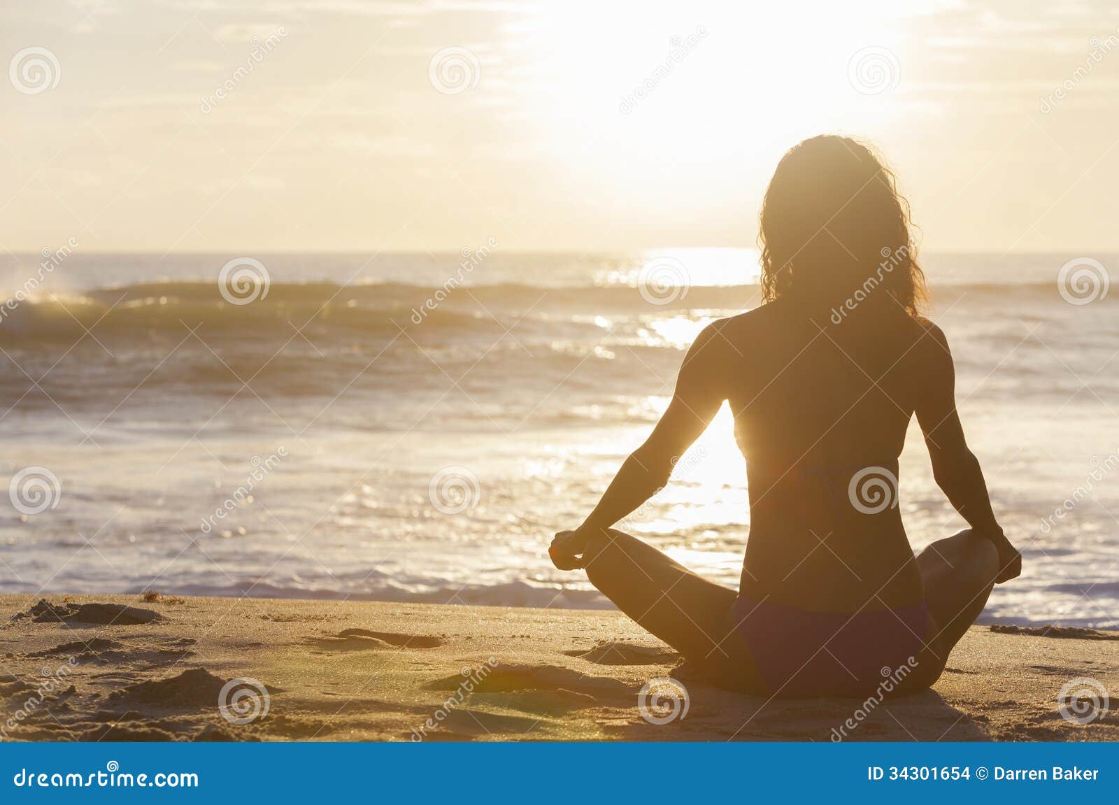 woman girl sitting sunrise sunset bikini beach