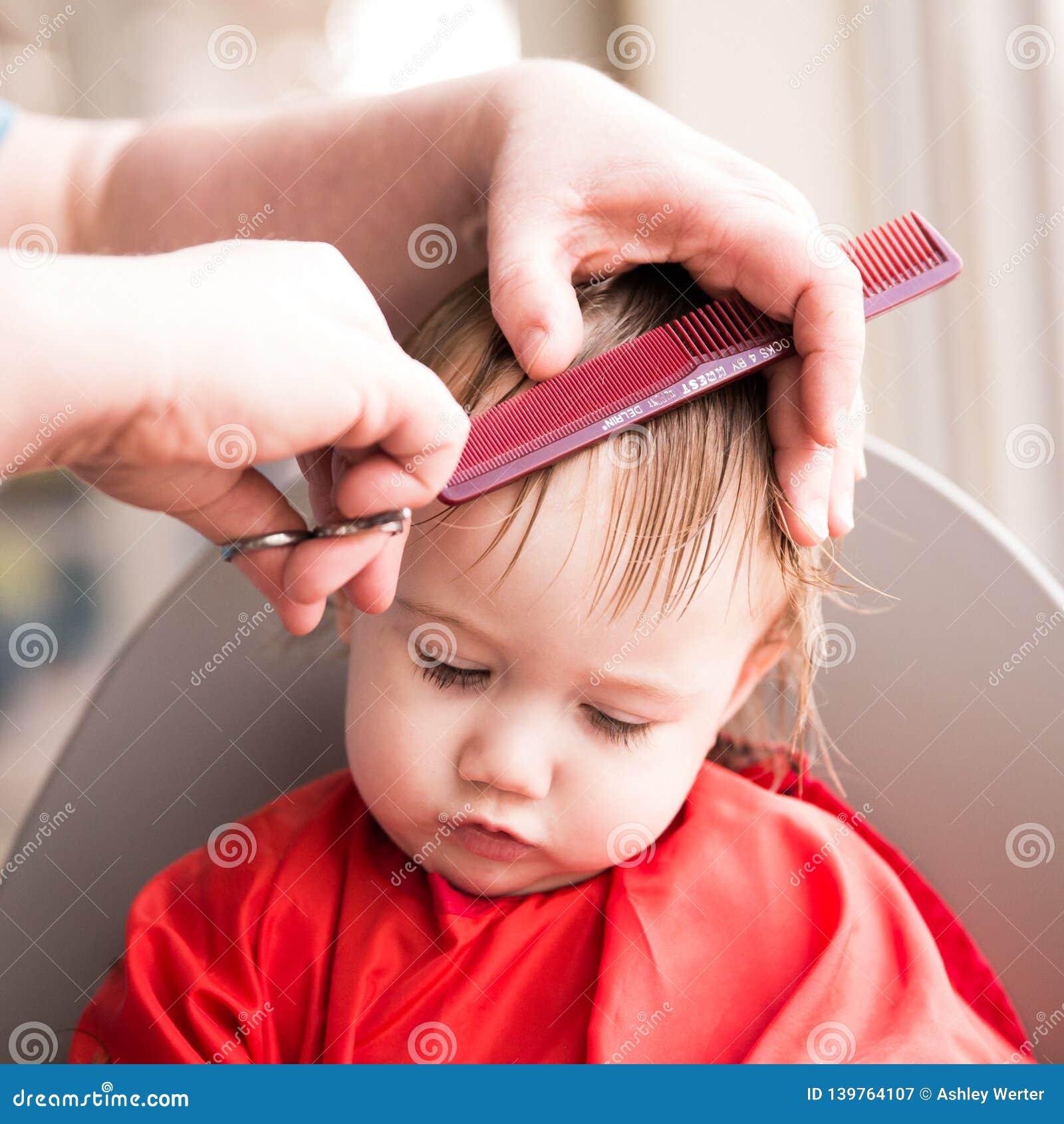 Baby Boys First Haircut Stock Image Image Of Growing 139764107