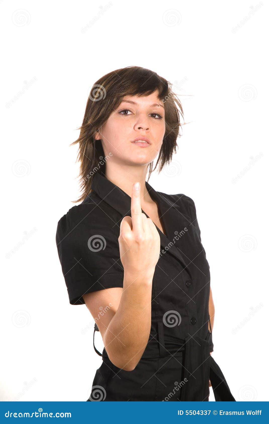 Woman Giving The Finger Royalty Free Stock Photography - Image: 5504337