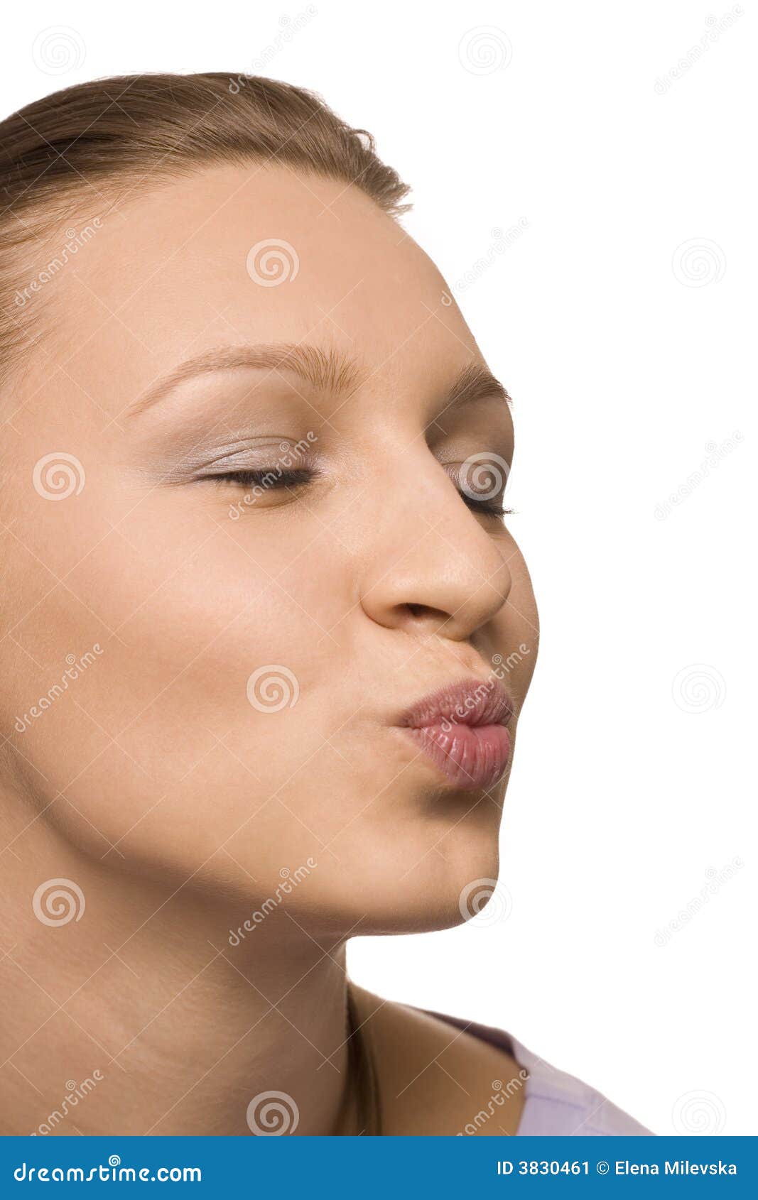 Woman giving a kiss stock image. Image of beauty, studio - 3830461