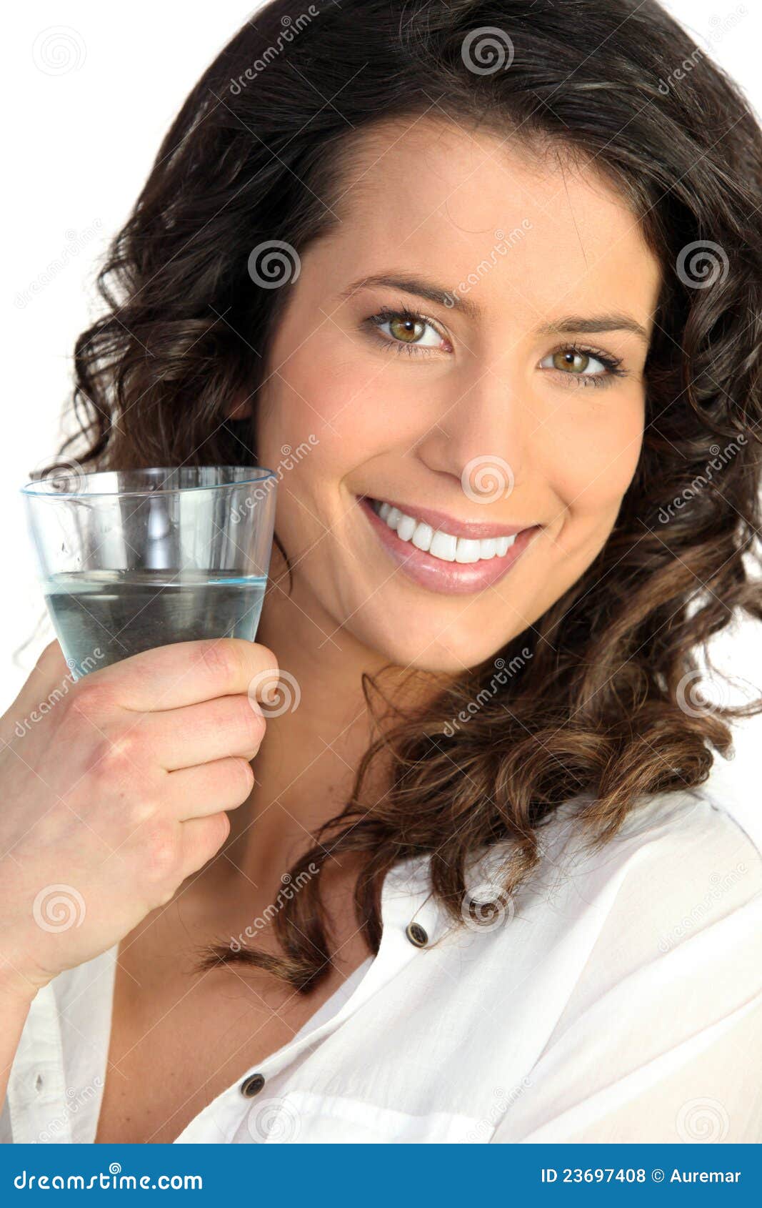 Woman with glass of water stock photo. Image of brown 23697408