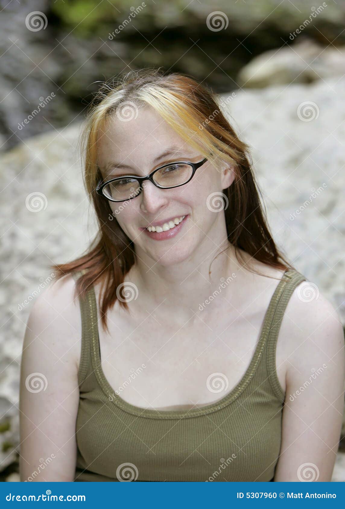 Woman with Glasses Headshot Stock Photo Image of nature, happy 5307960