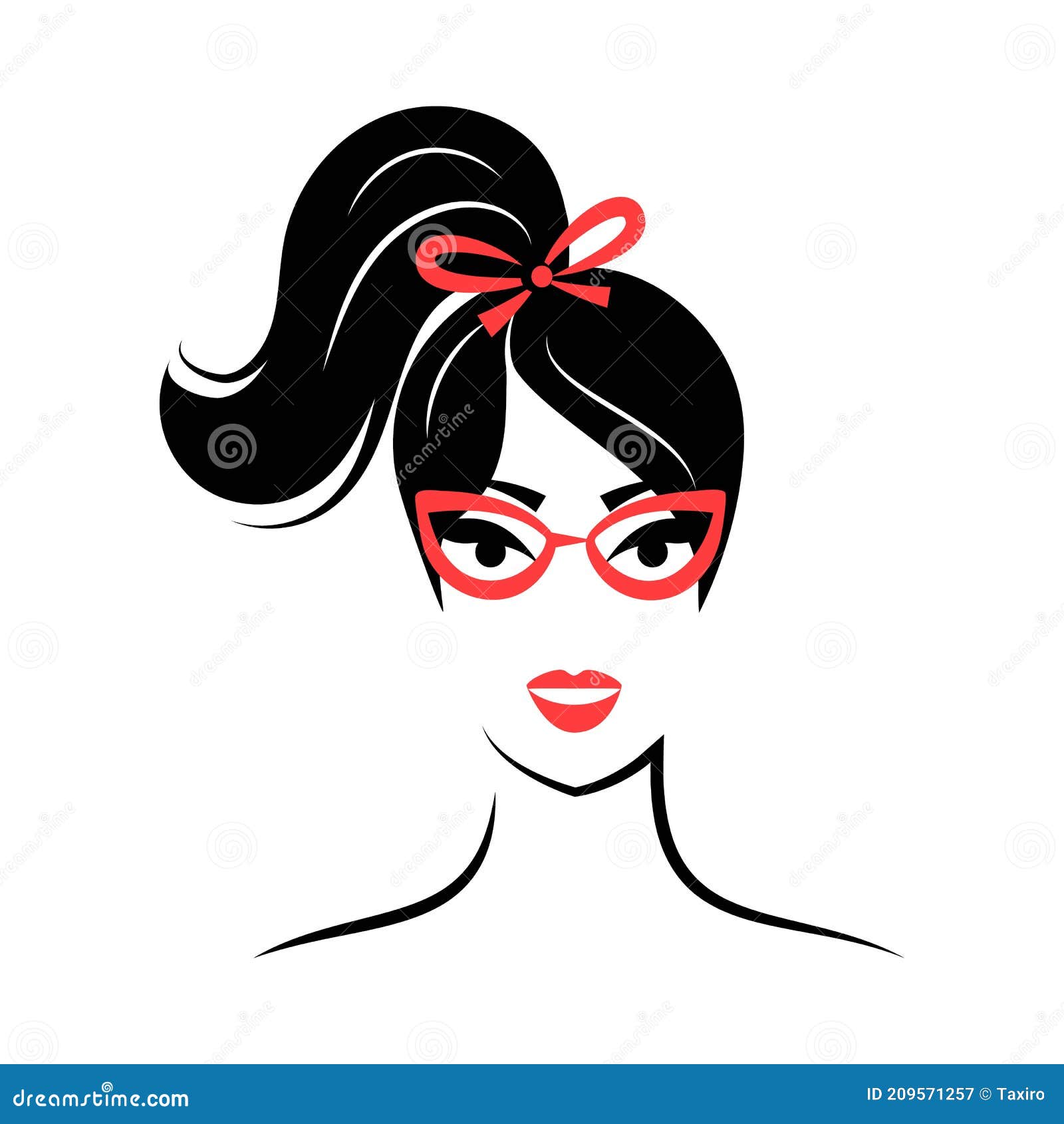 Woman with glasses stock vector. Illustration of female 209571257