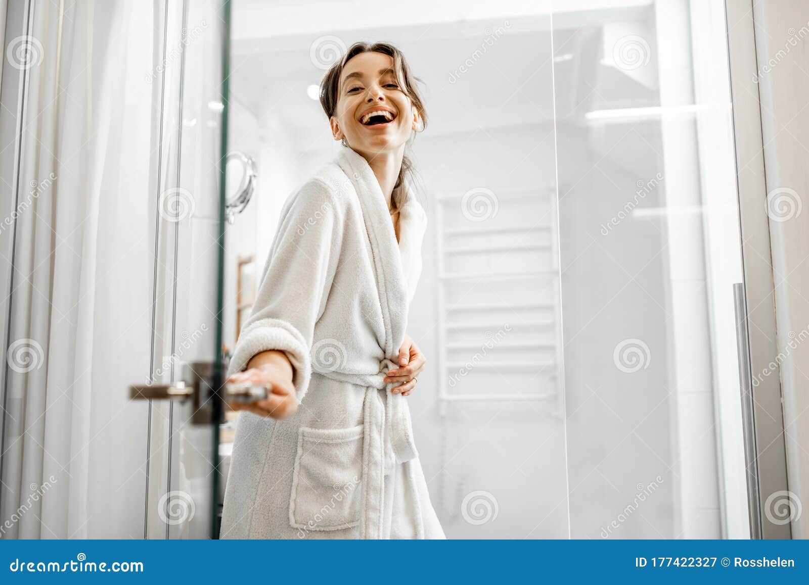 Woman Going To the Bathroom Stock Image Image of beauty, home 177422327