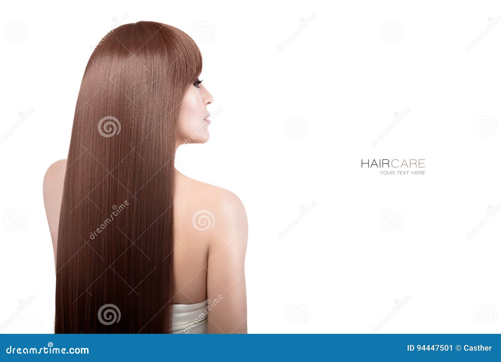 Woman With Gorgeous Long Brown Healthy Hair Stock Image Image Of
