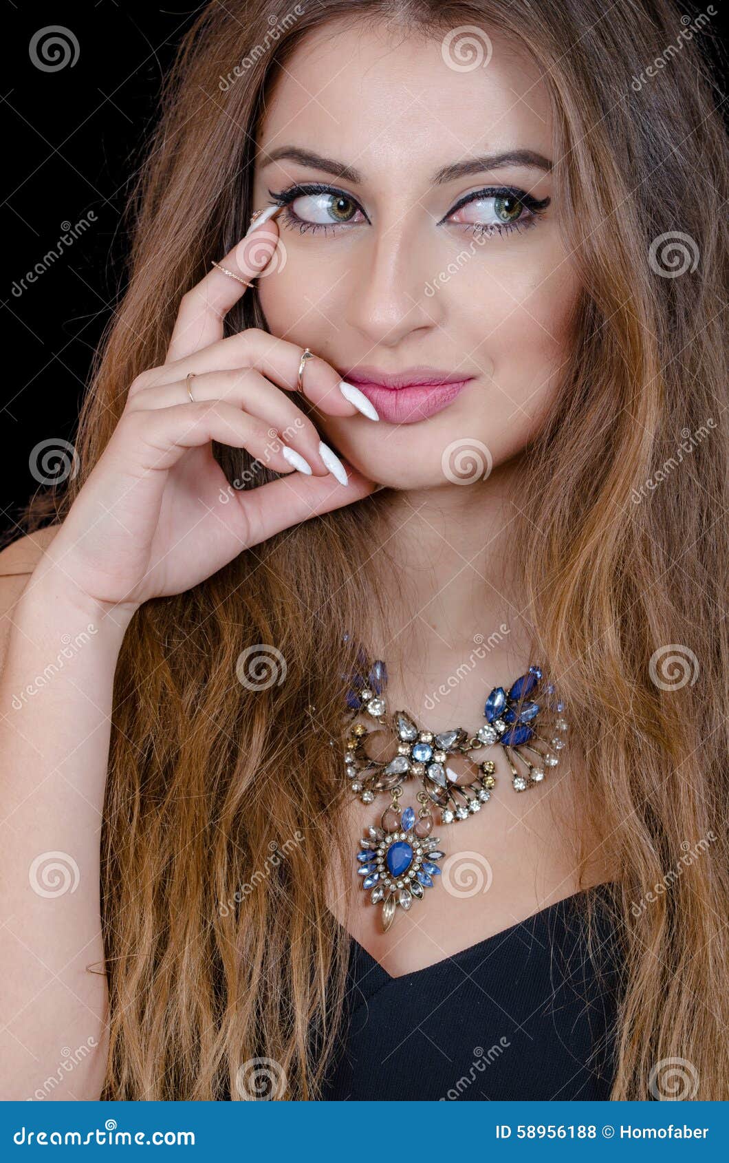 Woman with Green Eye Contact Lens , Long Hair and Big Necklace Stock Photo - Image of jewellery, female: 58956188 Woman with Green Eye Contact Lens , Long Hair and Big Necklace Stock Photo - Image of jewellery, female: 58956188
