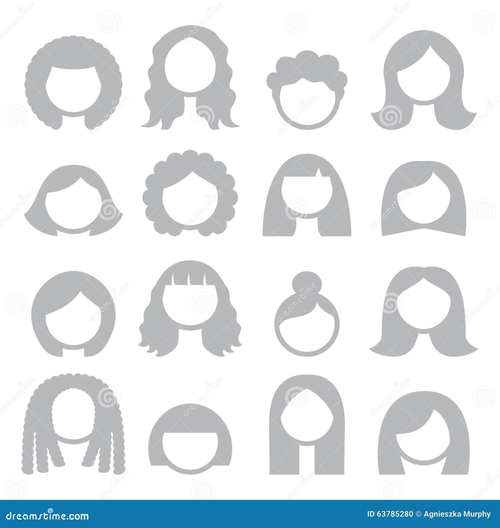 Woman Grey Hair Styles, Wigs Icons Stock Vector - Illustration of girl, fashion: 63785280 Woman Grey Hair Styles, Wigs Icons Stock Vector - Illustration of girl, fashion: 63785280