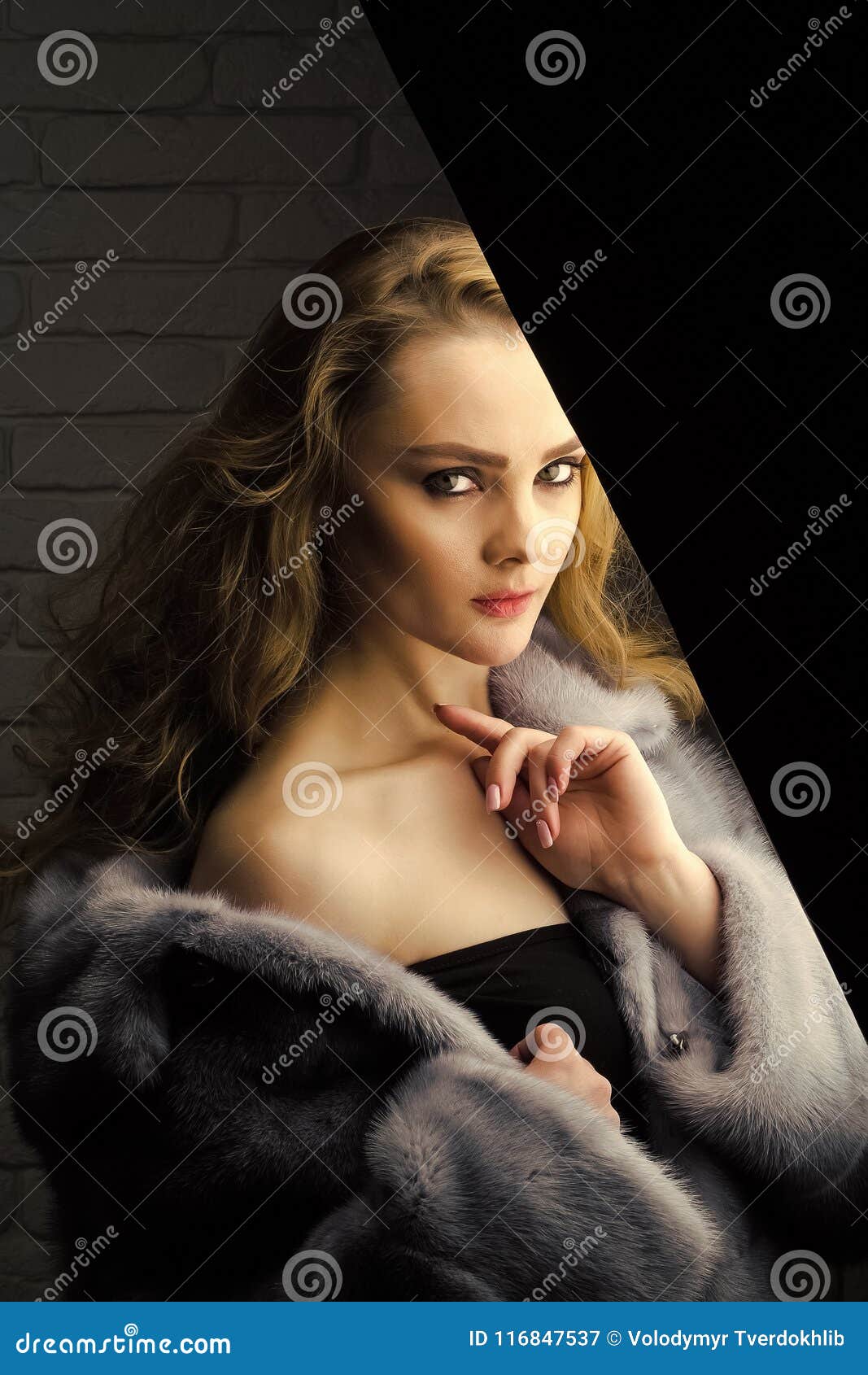 sexy model in mink