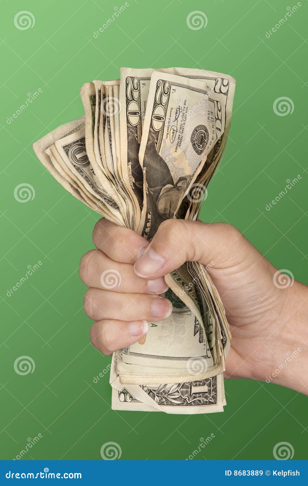 woman gripping cash