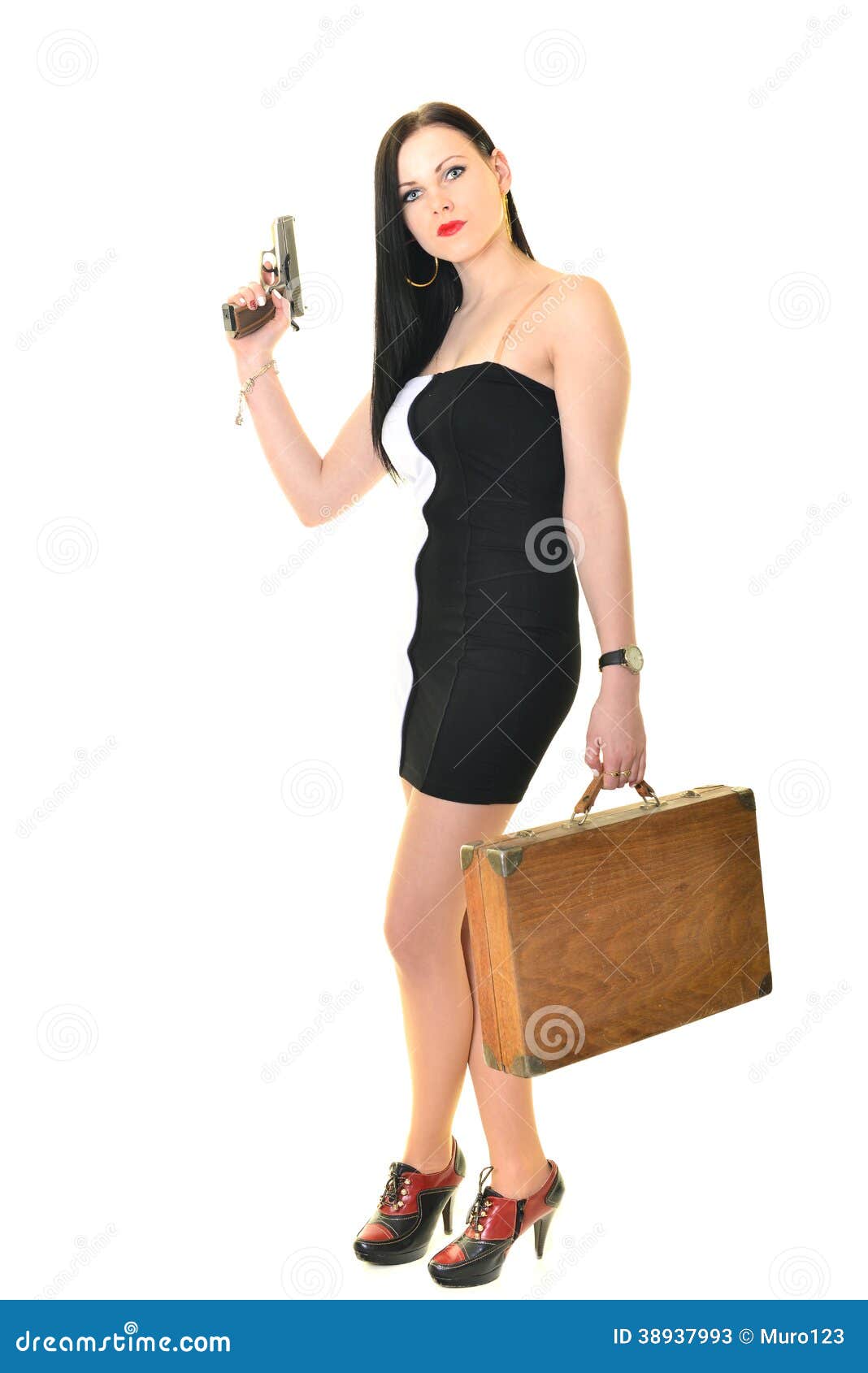 Woman With Gun stock image. Image of assault, defender - 38937993