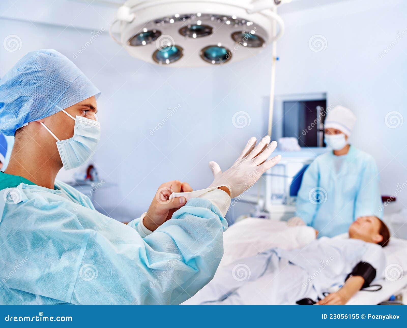 Woman on Gurney in Operating Room. Stock Image Image of hospital